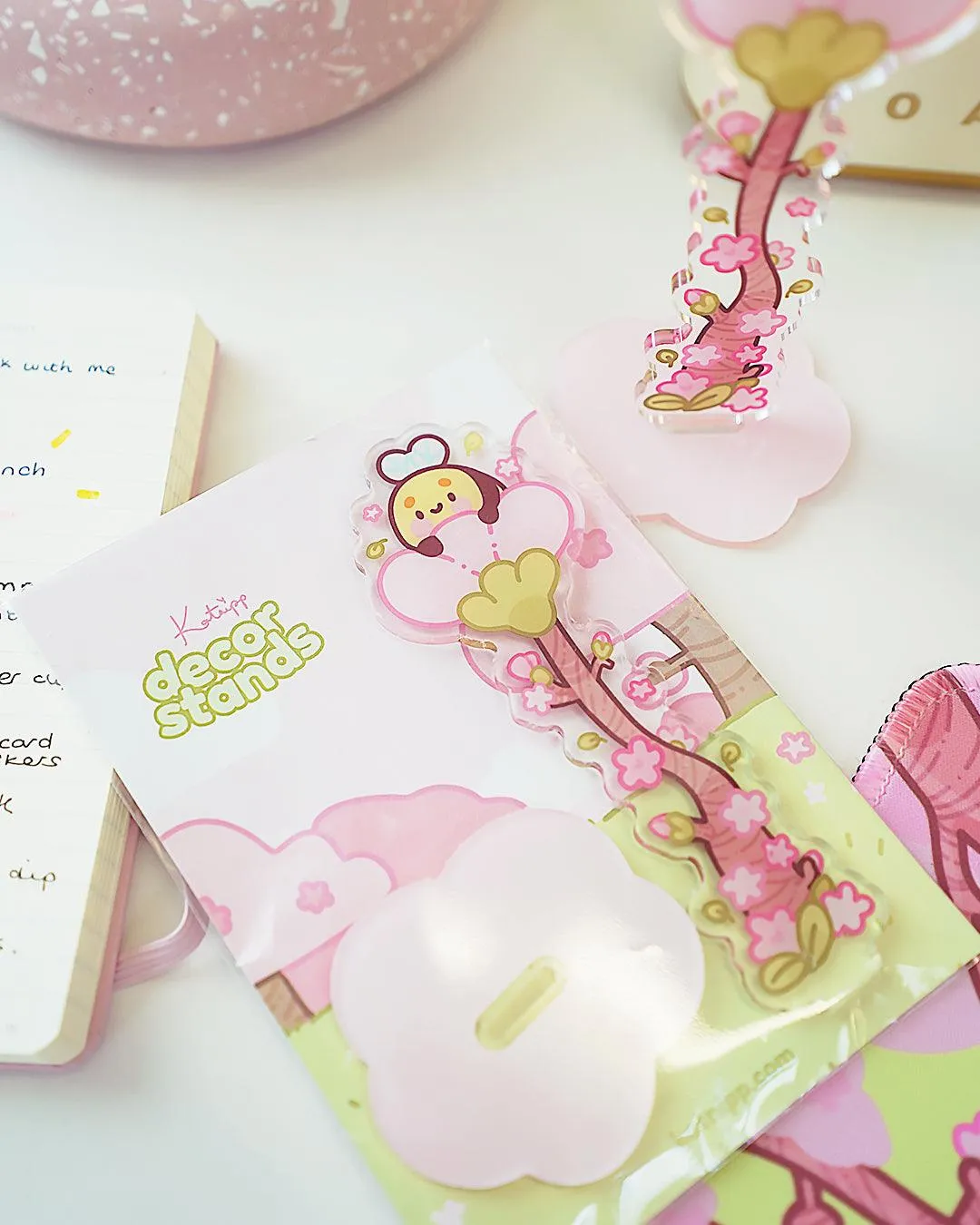 Bumblebutt Sakura Washi Tape Stand | Whimsical Desk Decor | Acrylic Washi Storage Tower