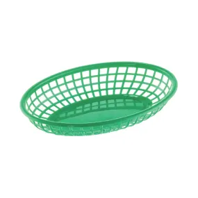 CAC China TTFB-09GN Fast Food Basket PP Oval Green 9-1/4"L Case of 36 Pcs