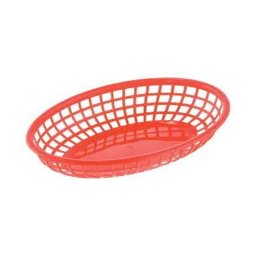 CAC China TTFB-09RD Fast Food Basket PP Oval Red 9-1/4"L Case of 36 Pcs