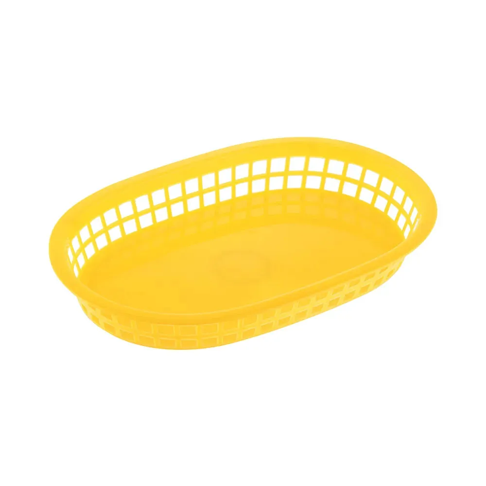 CAC China TTFB-10YL Fast Food Basket PP Oblong Yellow 10-7/8"L Case of 144 Pcs
