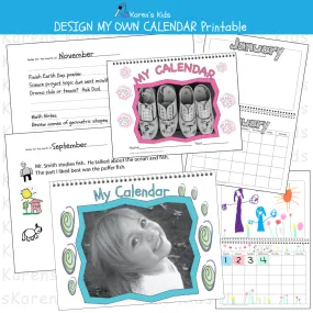 CALENDAR Design My Own Calendar Set (K-3) (Karen's Kids Printables)