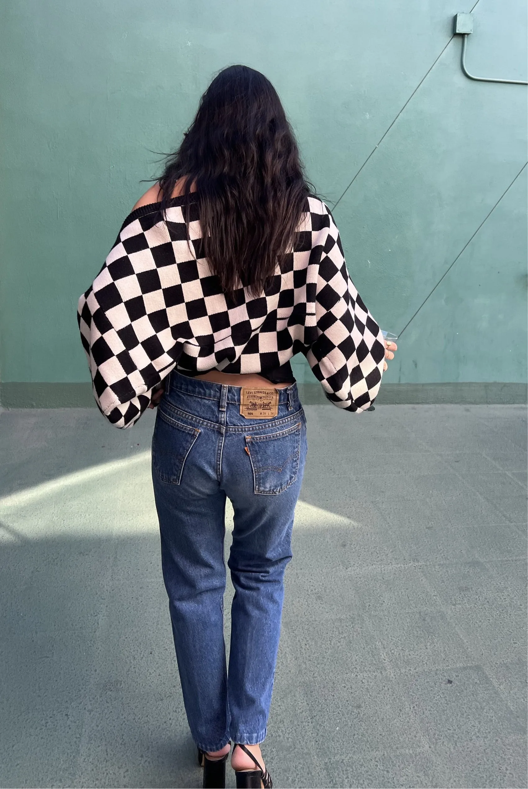 Checker Bolero Sweater