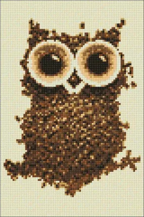 Coffee Owl WD242 7.9 x 11.8 inches Wizardi Diamond Painting Kit