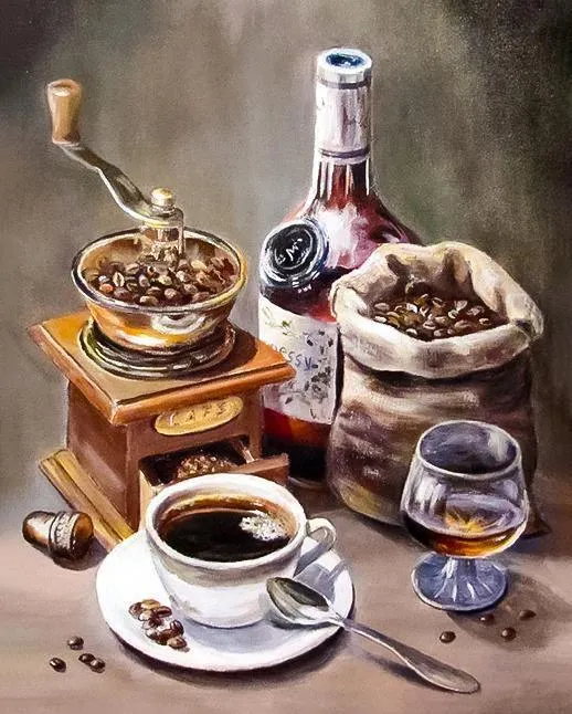 Coffee Time CS2553 7.9 x 7.9 inches Crafting Spark Diiamond Painting Kit