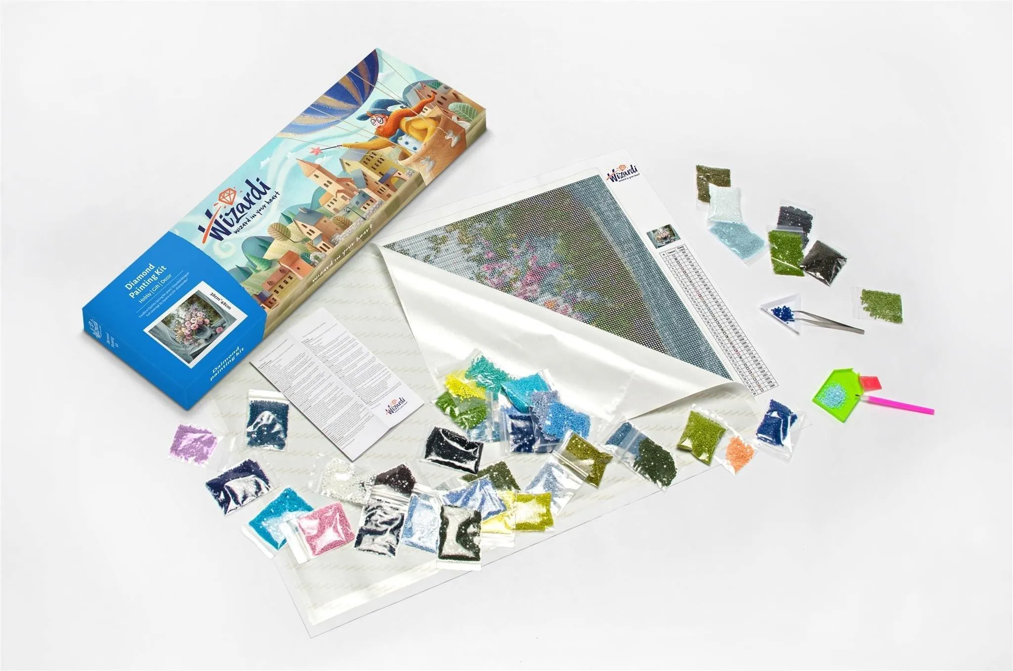 Coffee Time WD047 11.8 x 7.9 inches Wizardi Diamond Painting Kit