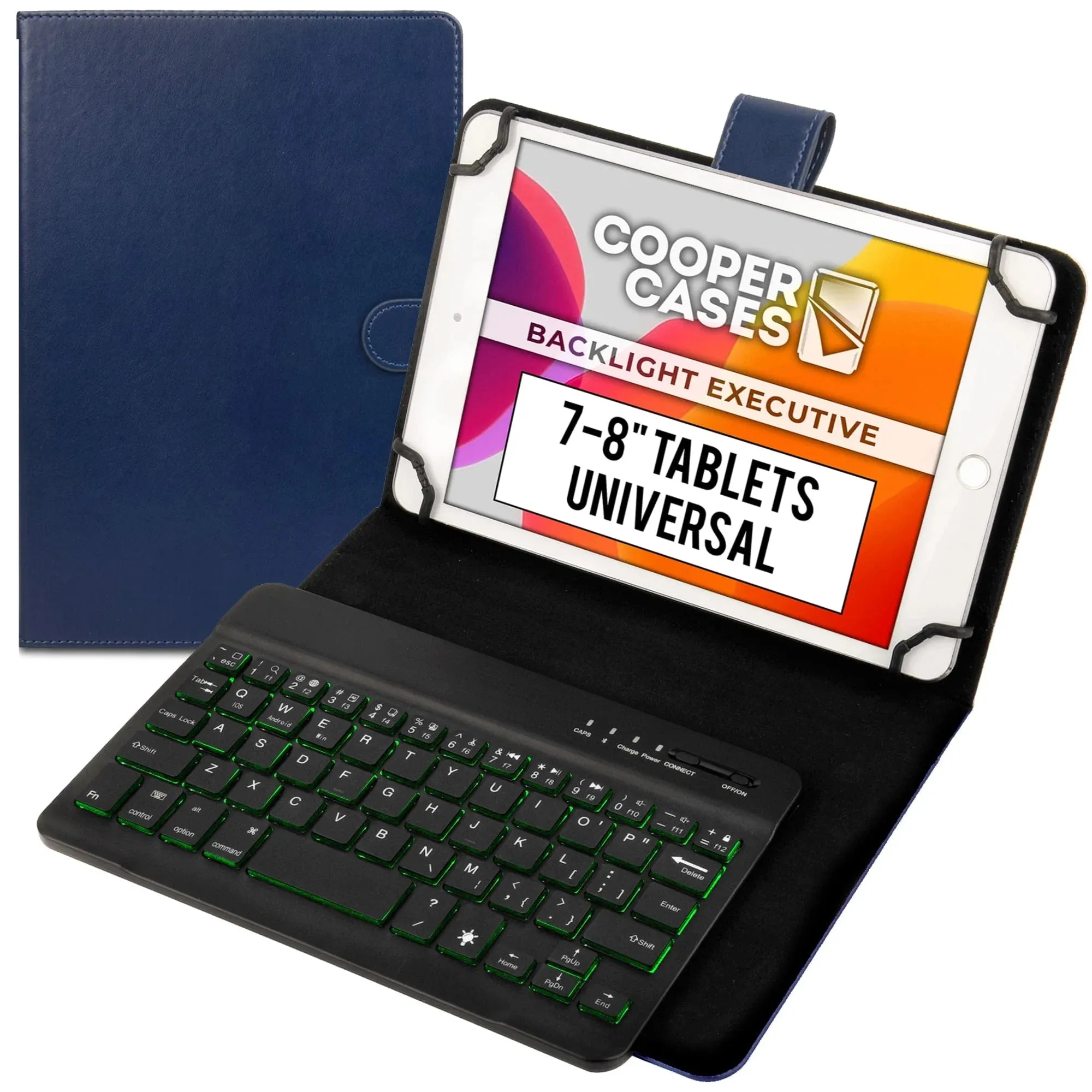 Cooper Backlight Executive Universal Bluetooth Keyboard Folio for 7-8" Tablets (with Backlit keys)