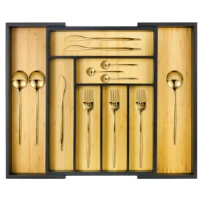 Cozee Bay® Bamboo Drawer Organizers (Black)
