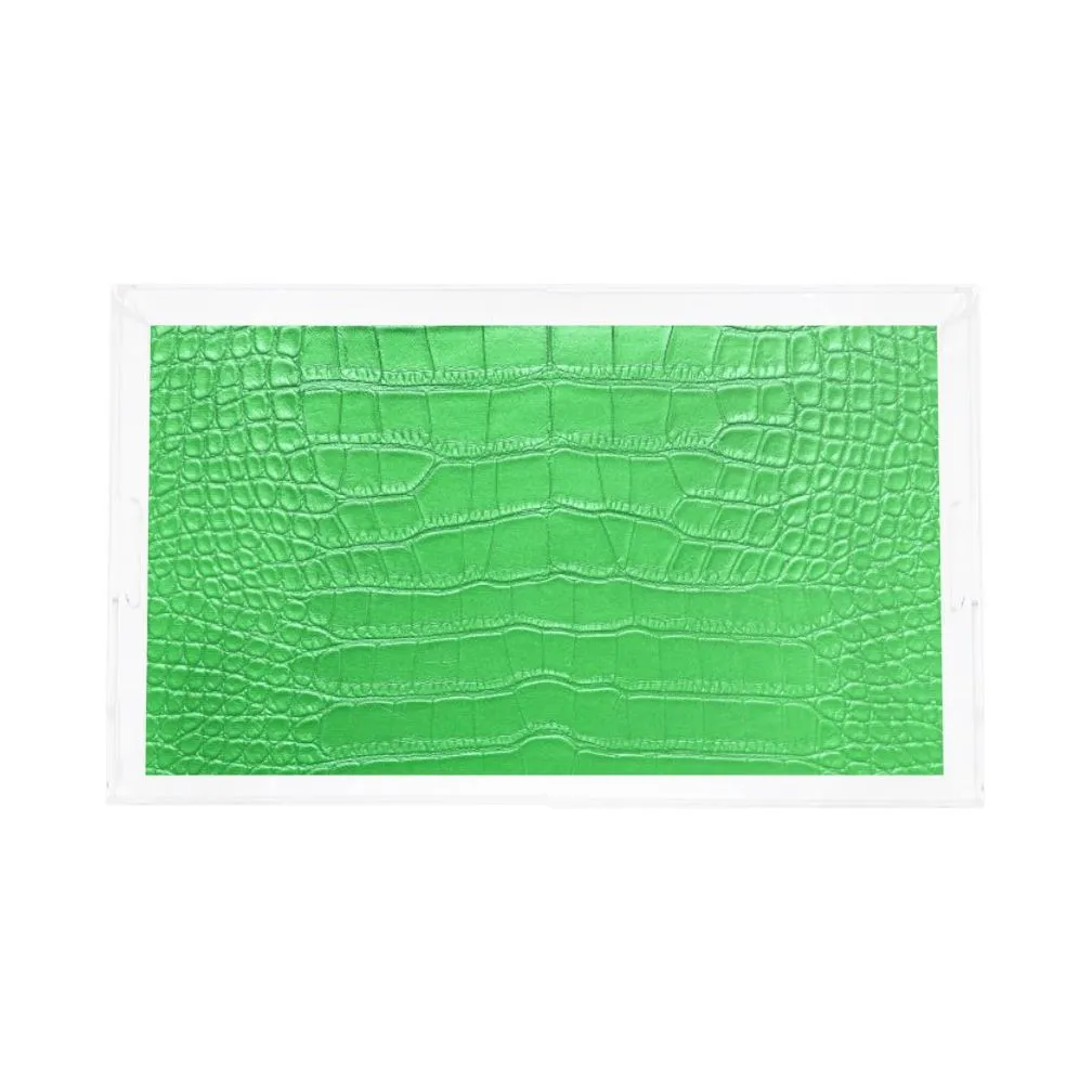 Crocodile Weatherly Green Acrylic Vanity Tray 12.25X7.75
