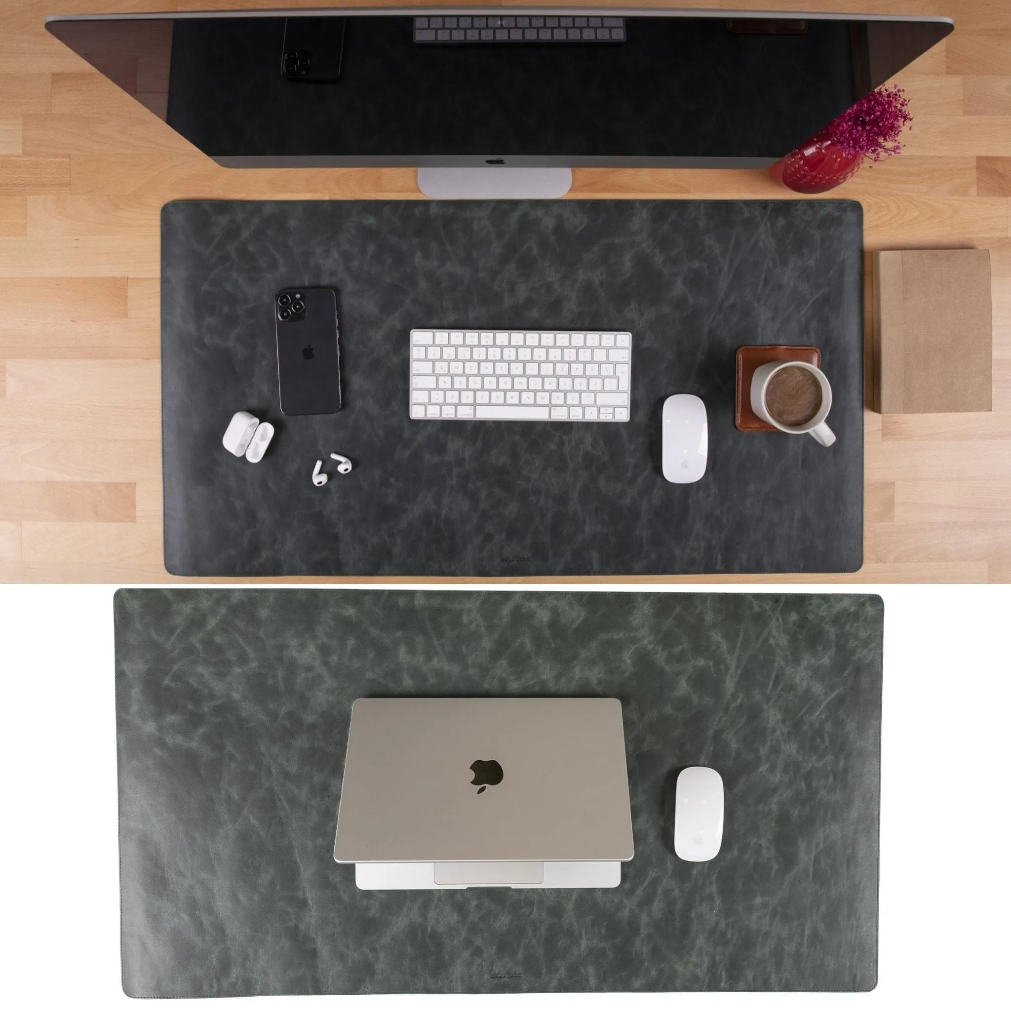 Customizable Full Grain Leather Deskmat, Desk Pad