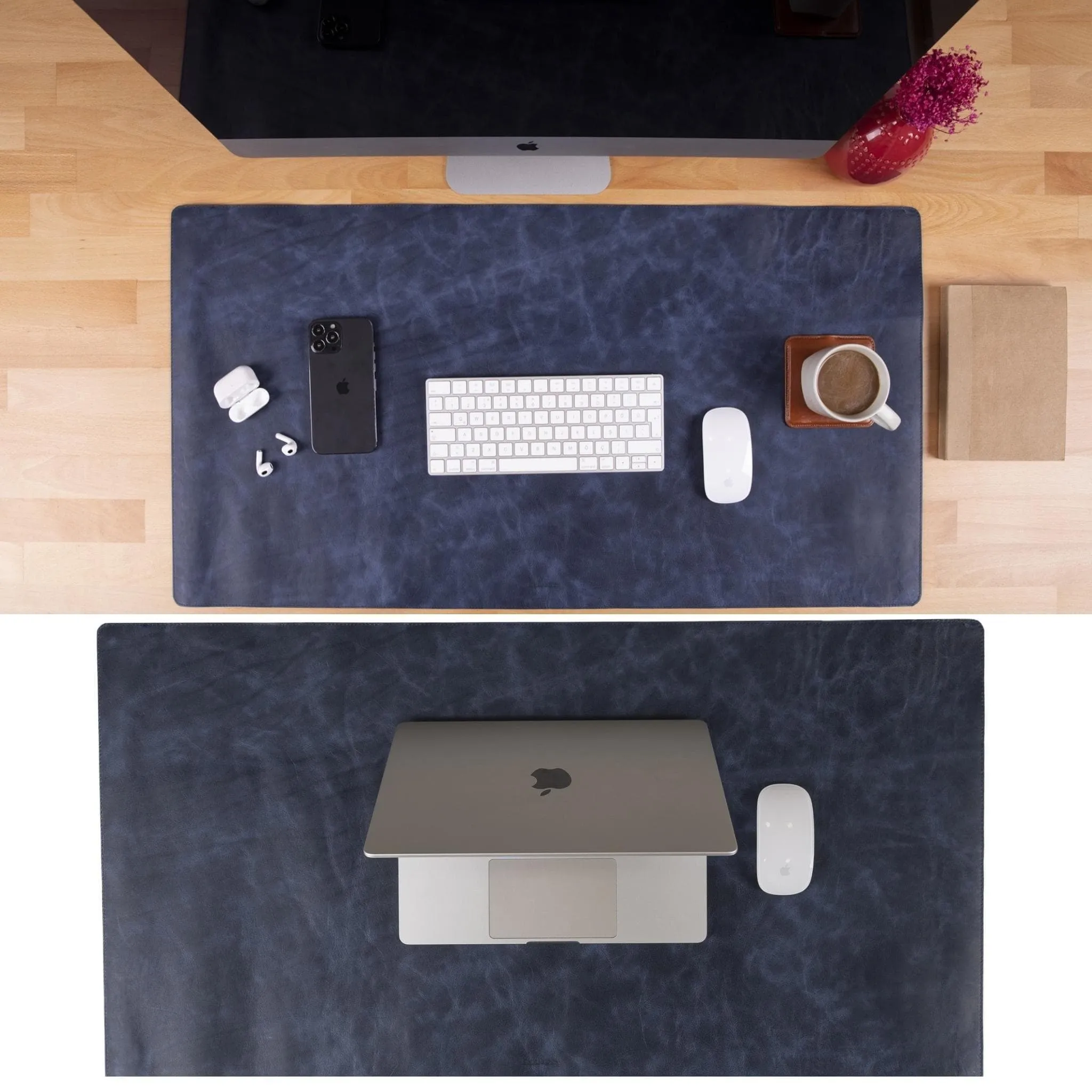 Customizable Full Grain Leather Deskmat, Desk Pad