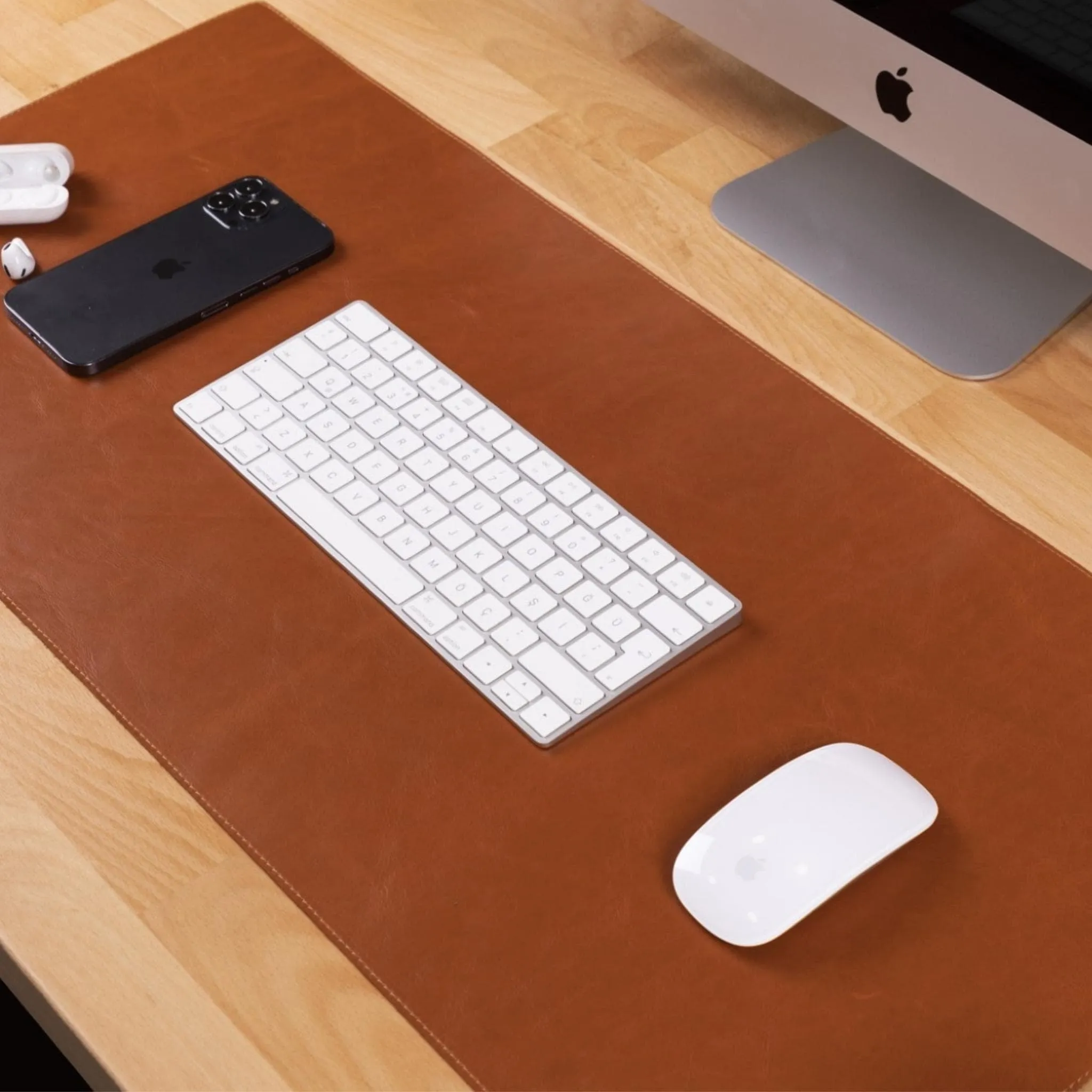 Customizable Full Grain Leather Deskmat, Desk Pad