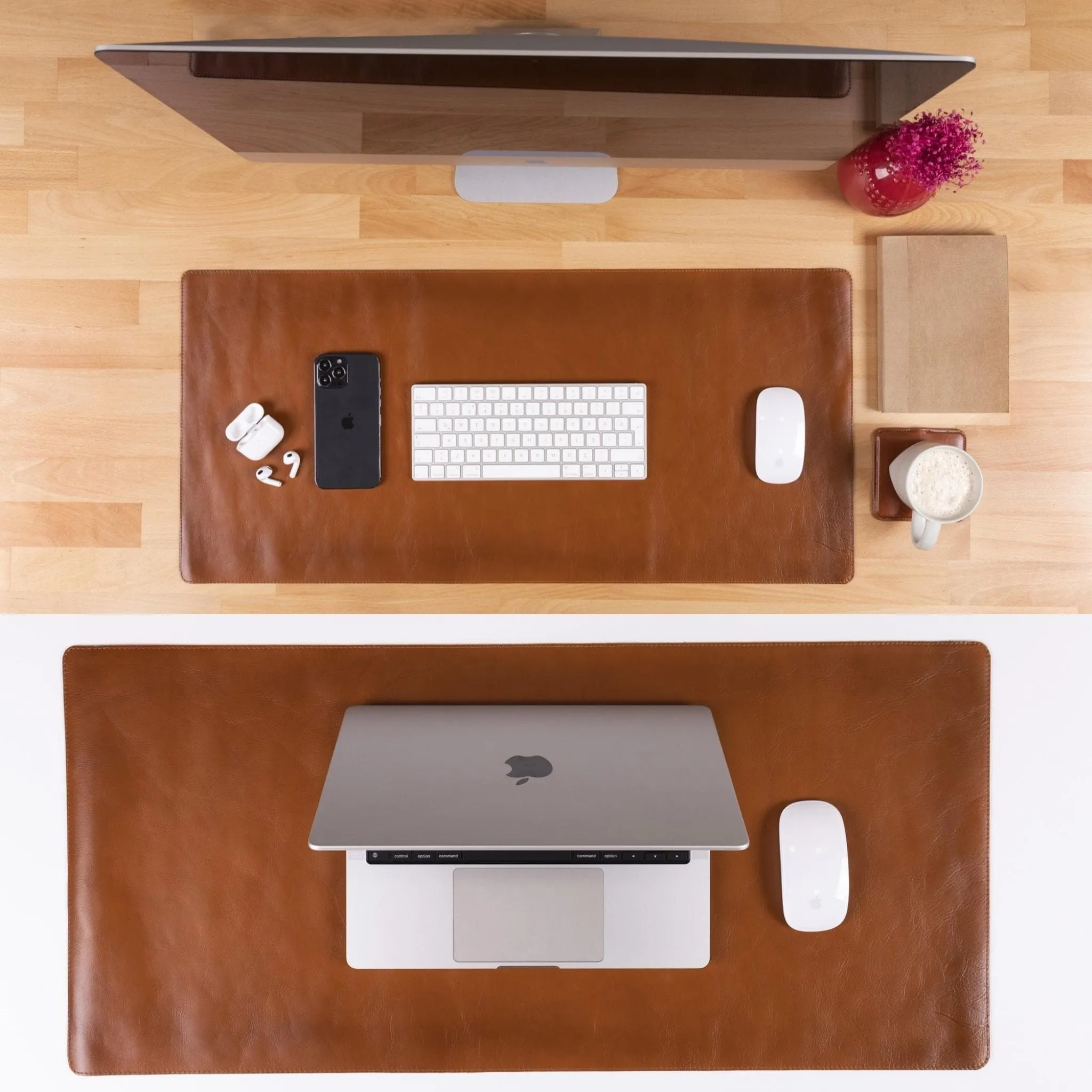 Customizable Full Grain Leather Deskmat, Desk Pad