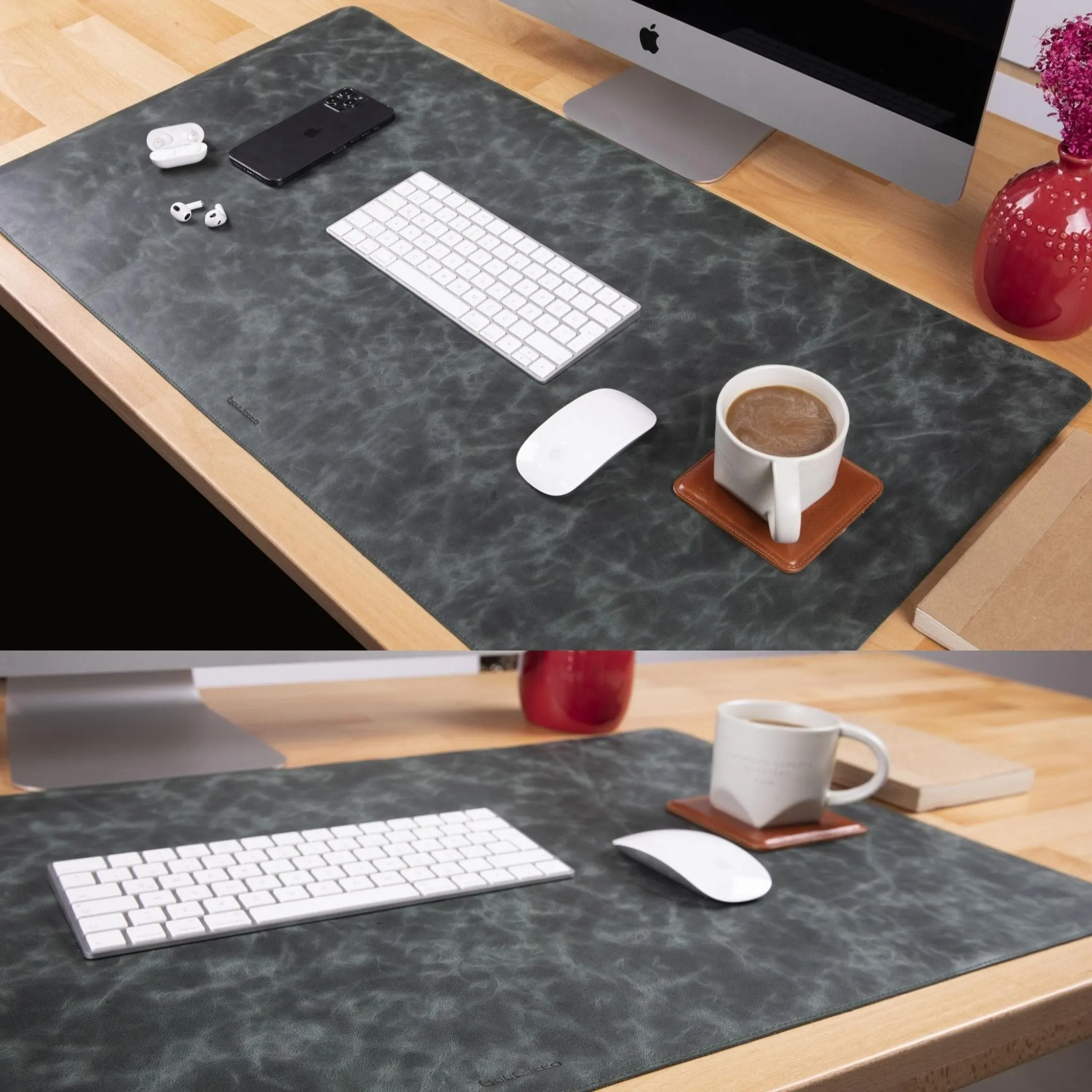 Customizable Full Grain Leather Deskmat, Desk Pad