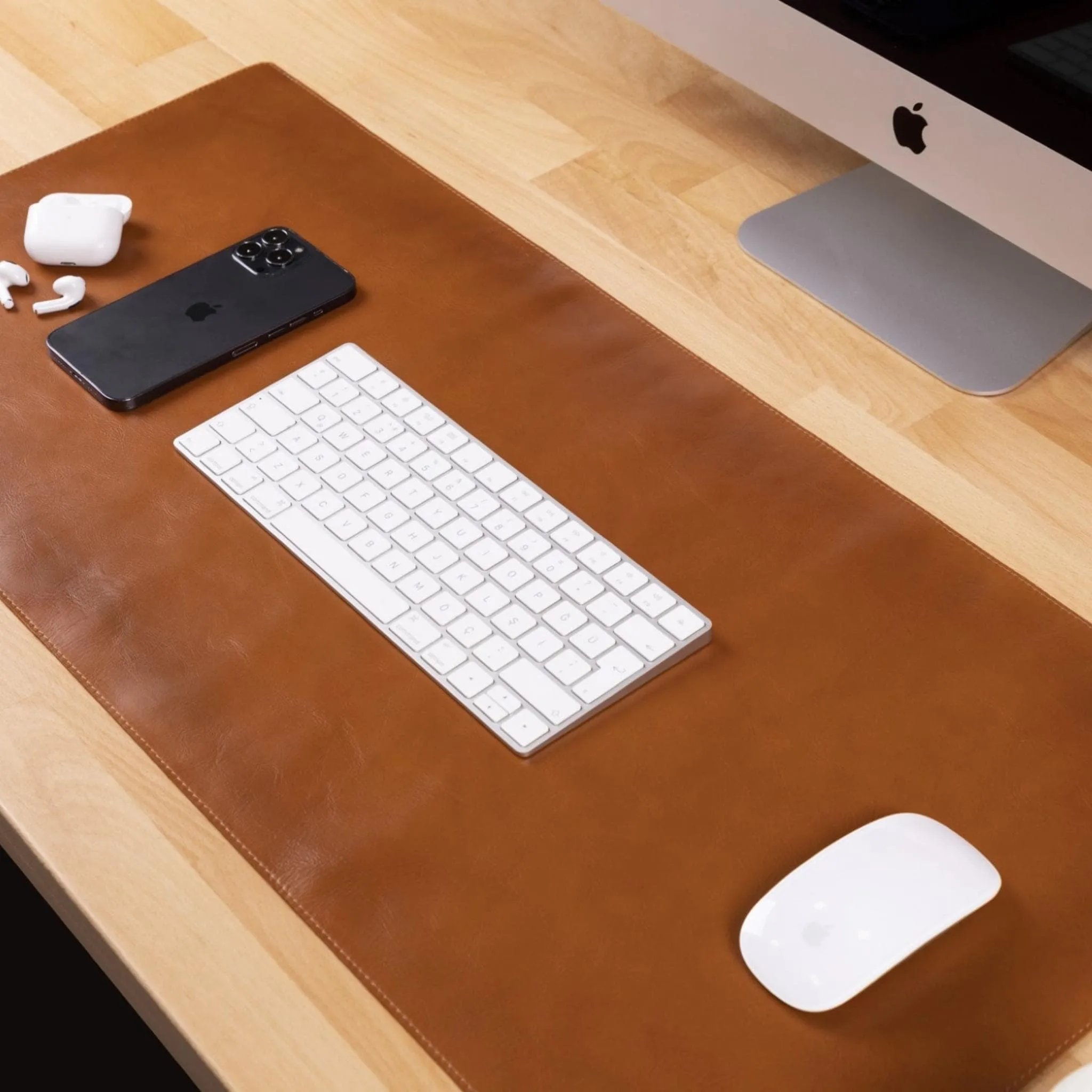 Customizable Full Grain Leather Deskmat, Desk Pad