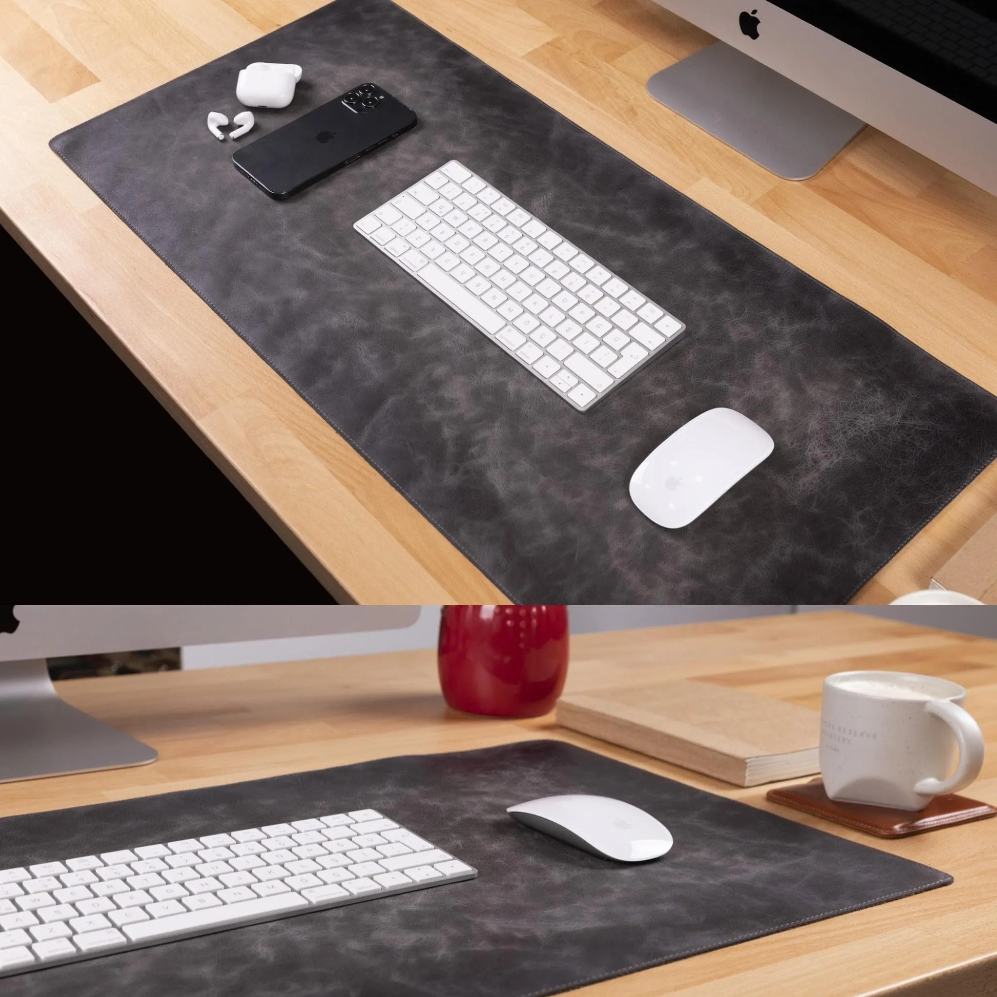 Customizable Full Grain Leather Deskmat, Desk Pad