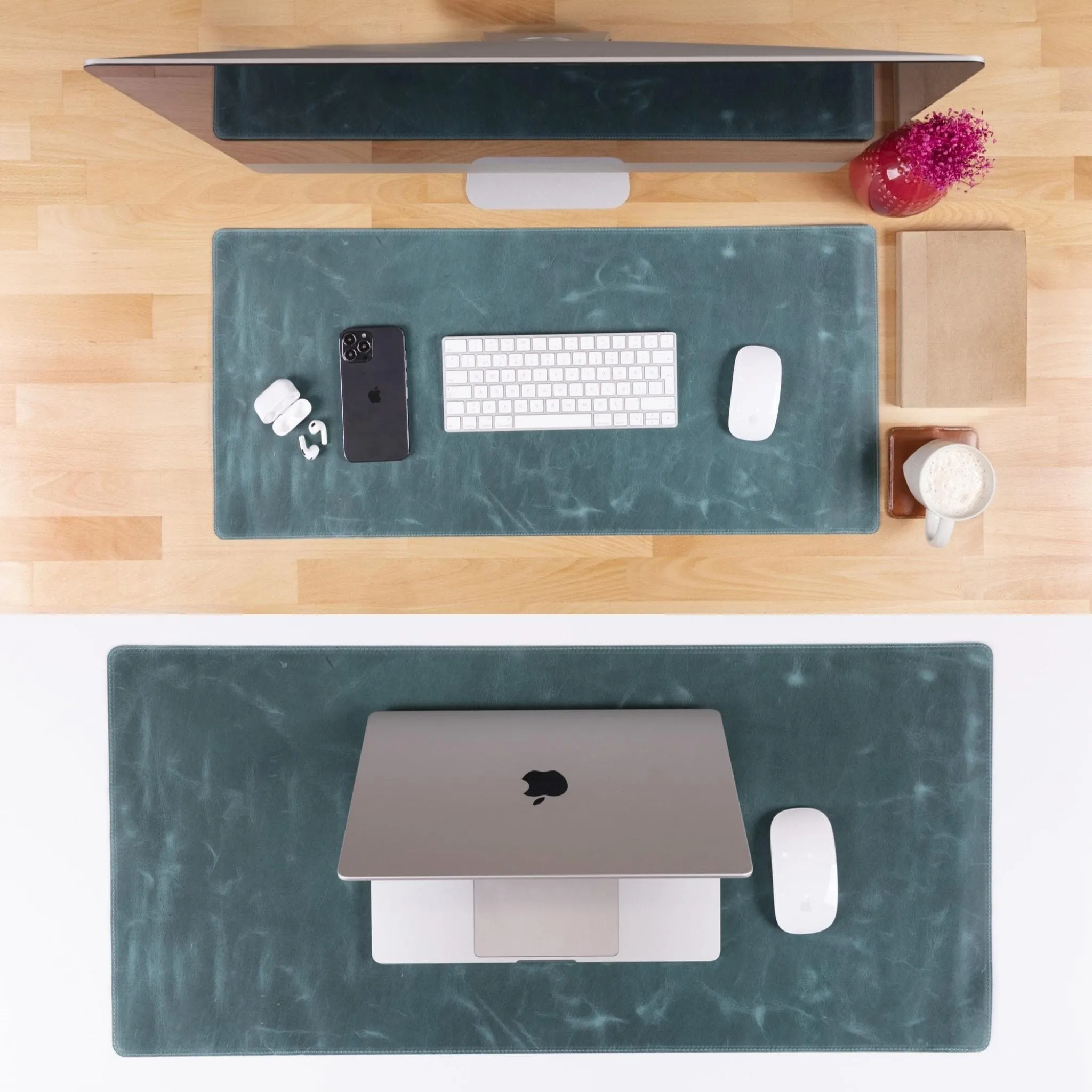 Customizable Full Grain Leather Deskmat, Desk Pad
