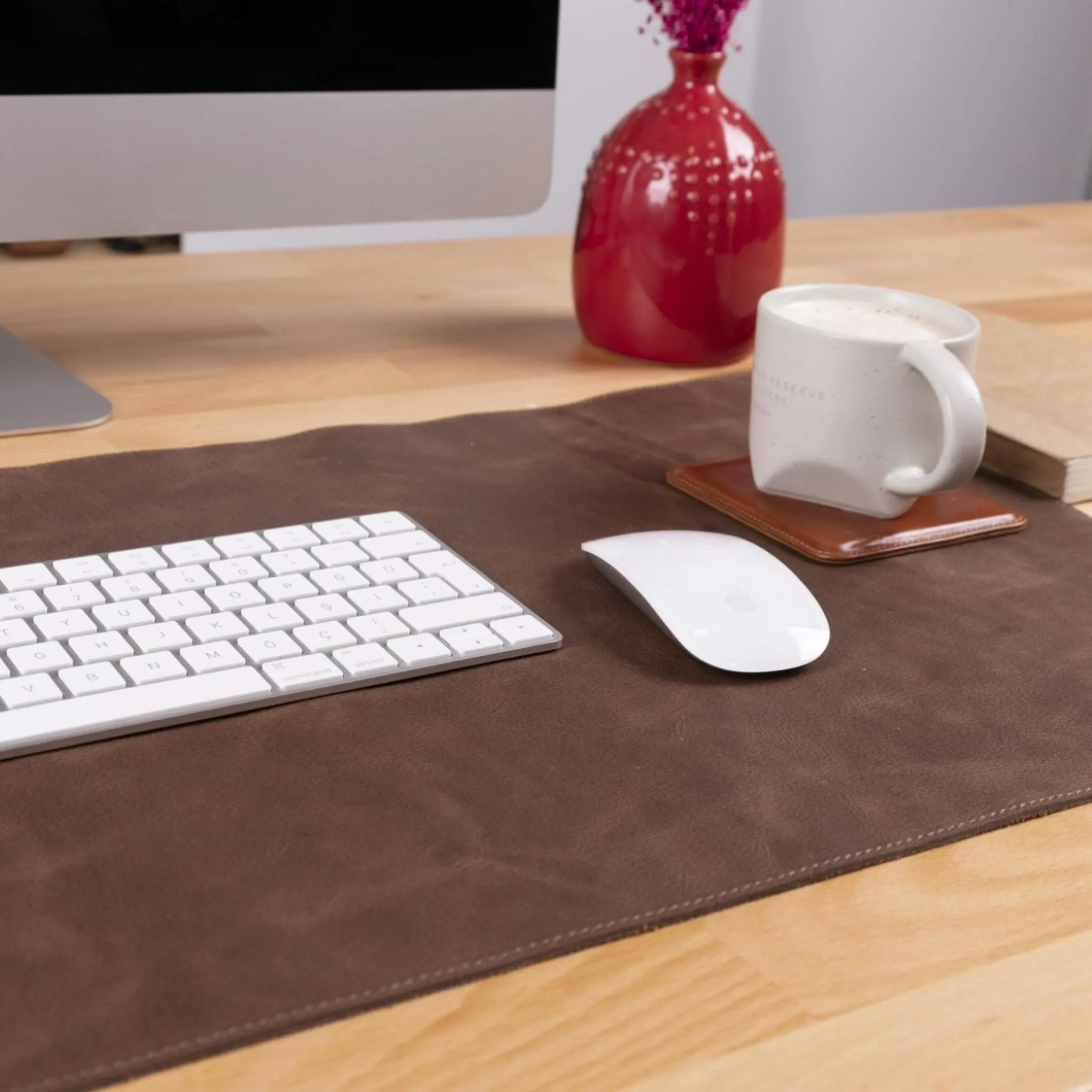 Customizable Full Grain Leather Deskmat, Desk Pad