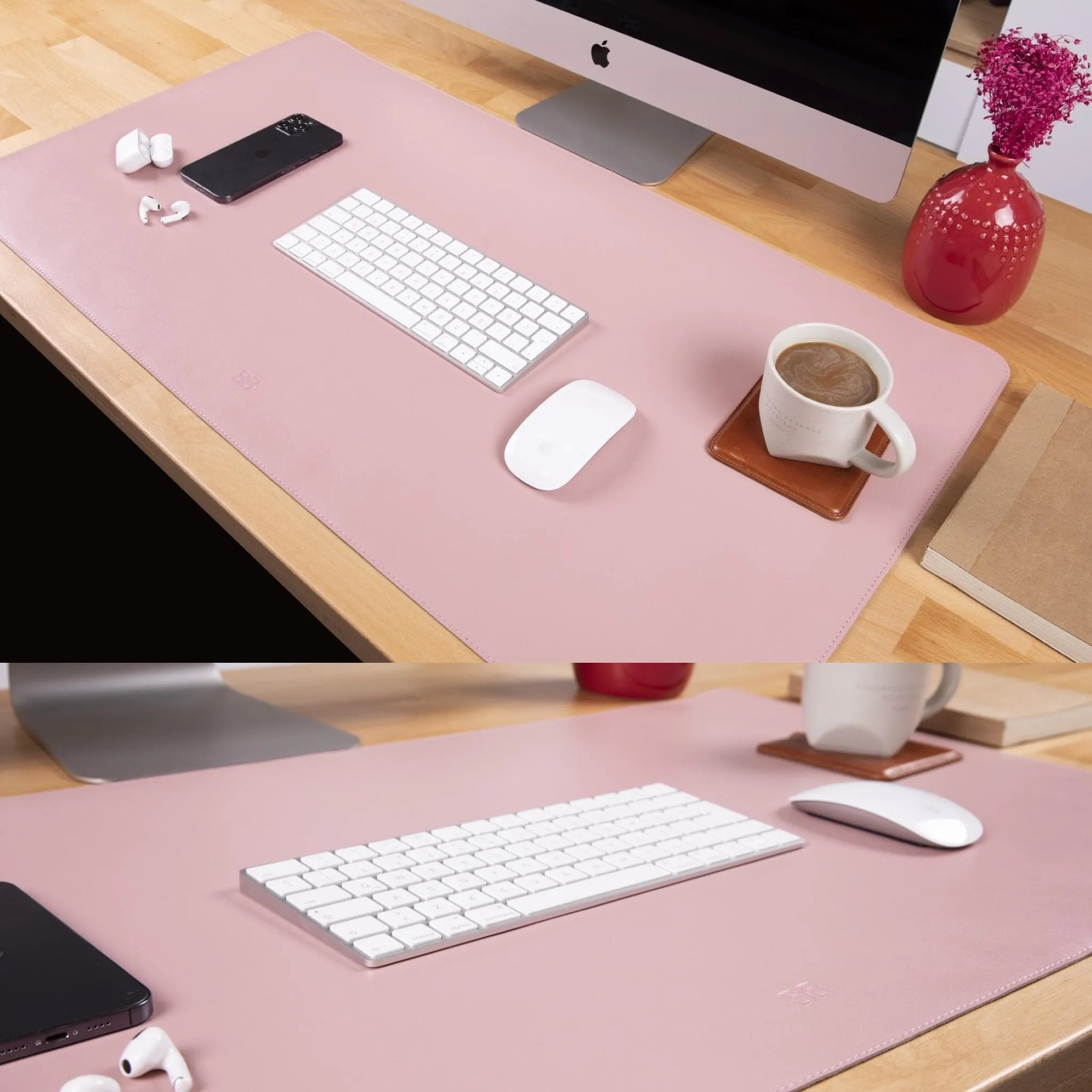 Customizable Full Grain Leather Deskmat, Desk Pad