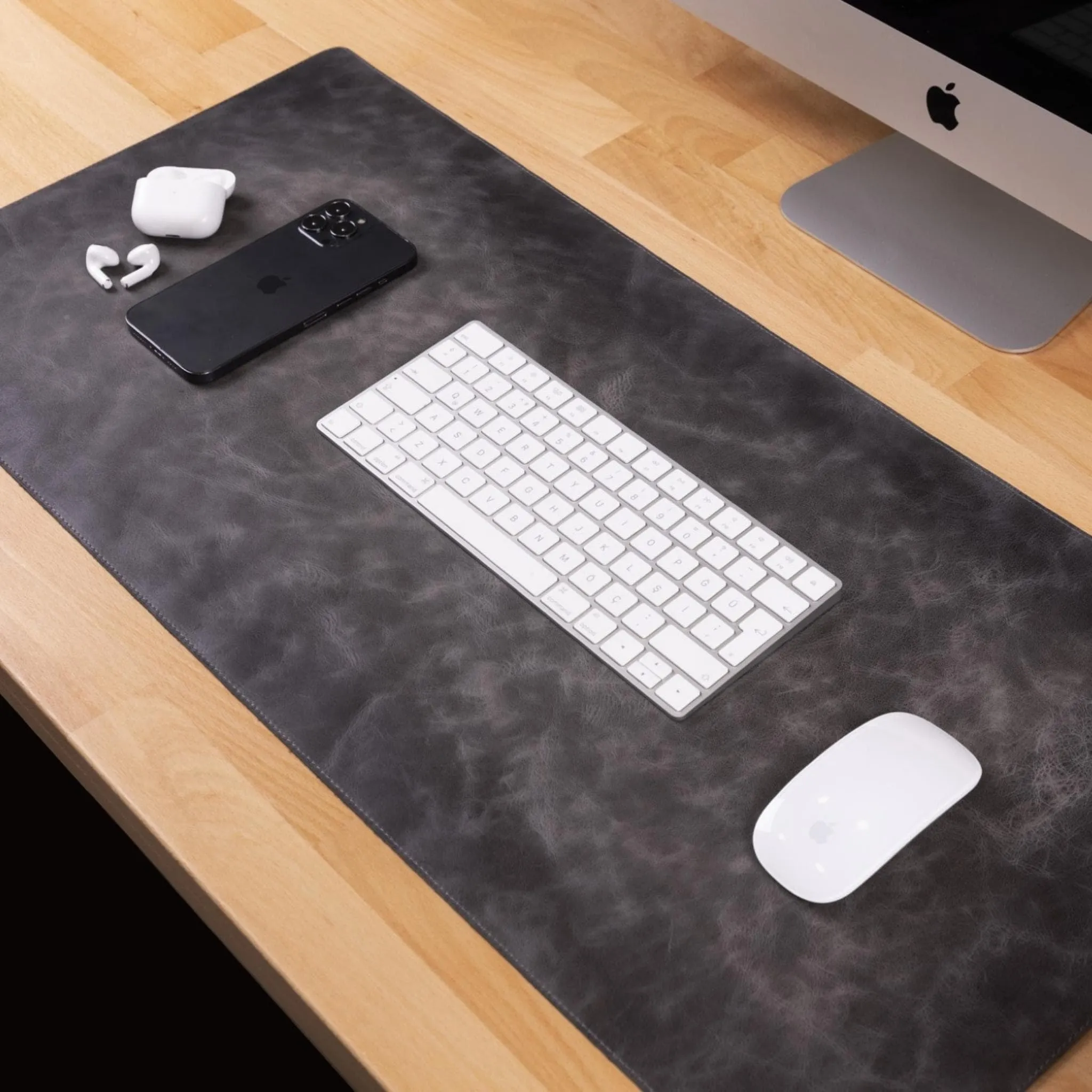 Customizable Full Grain Leather Deskmat, Desk Pad