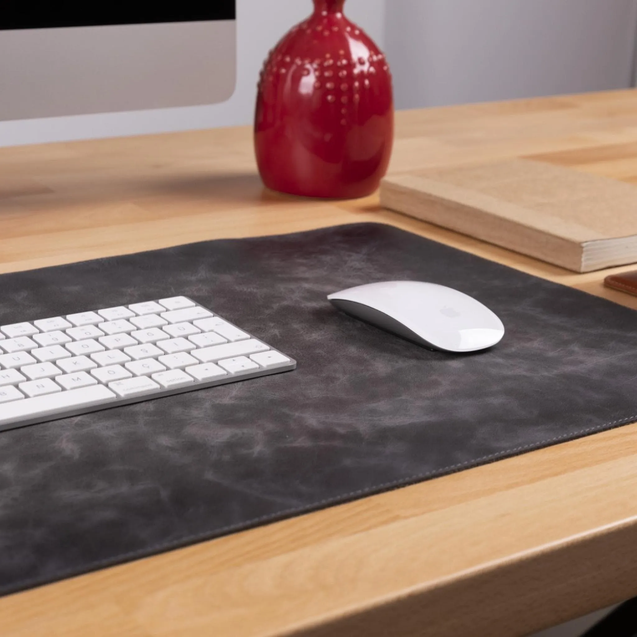 Customizable Full Grain Leather Deskmat, Desk Pad