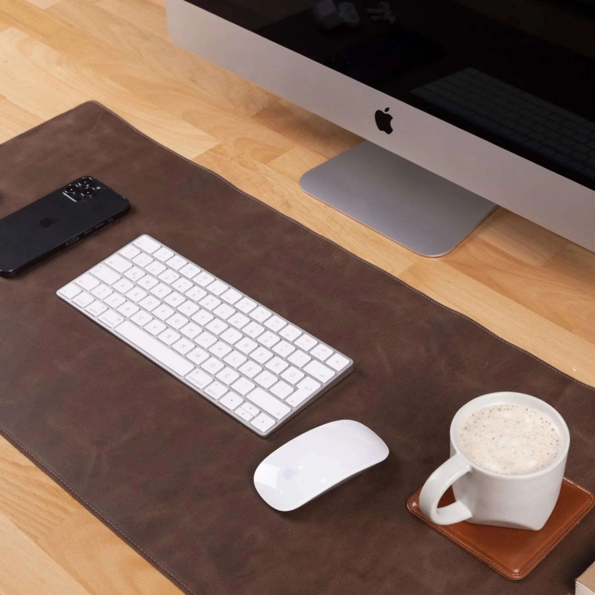 Customizable Full Grain Leather Deskmat, Desk Pad