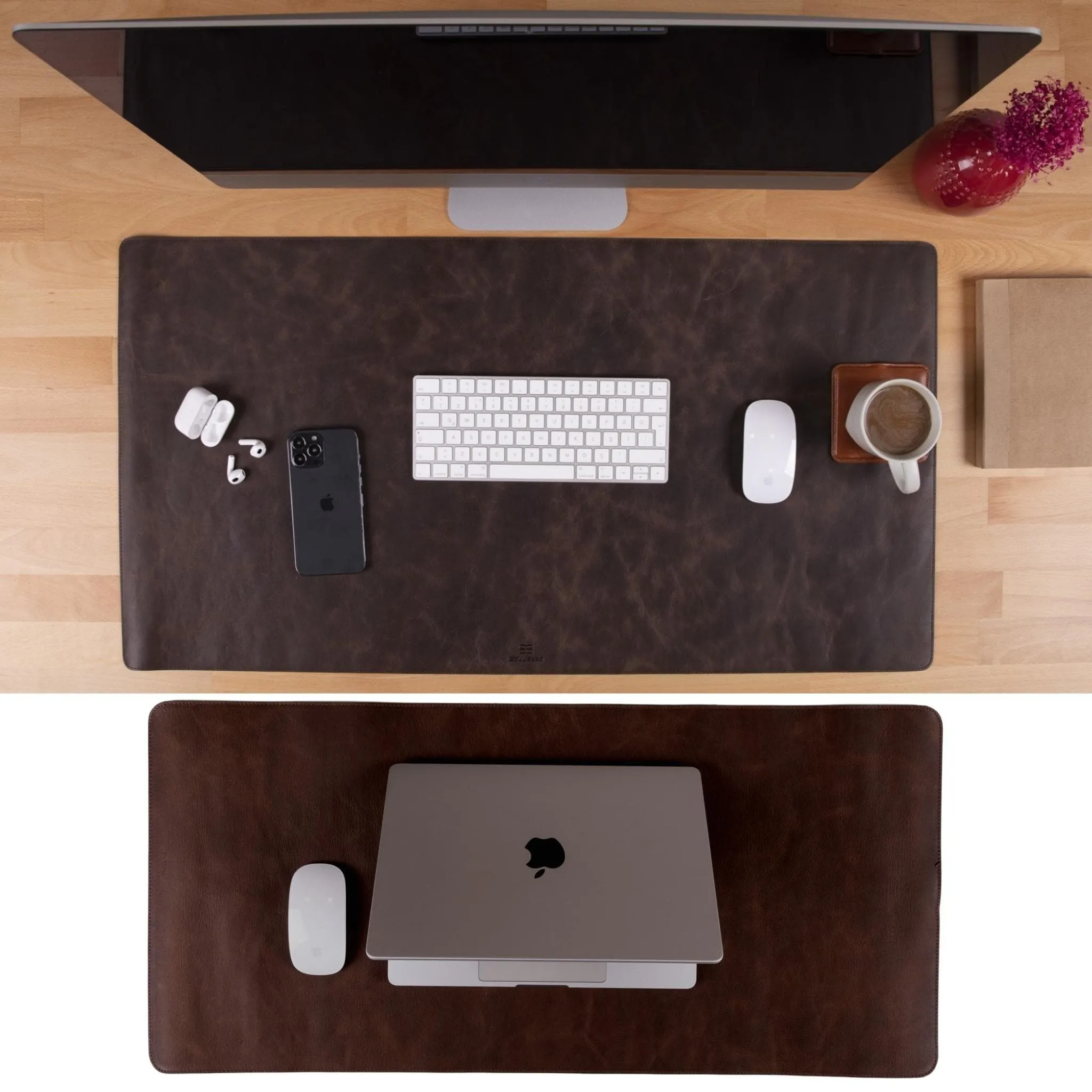 Customizable Full Grain Leather Deskmat, Desk Pad