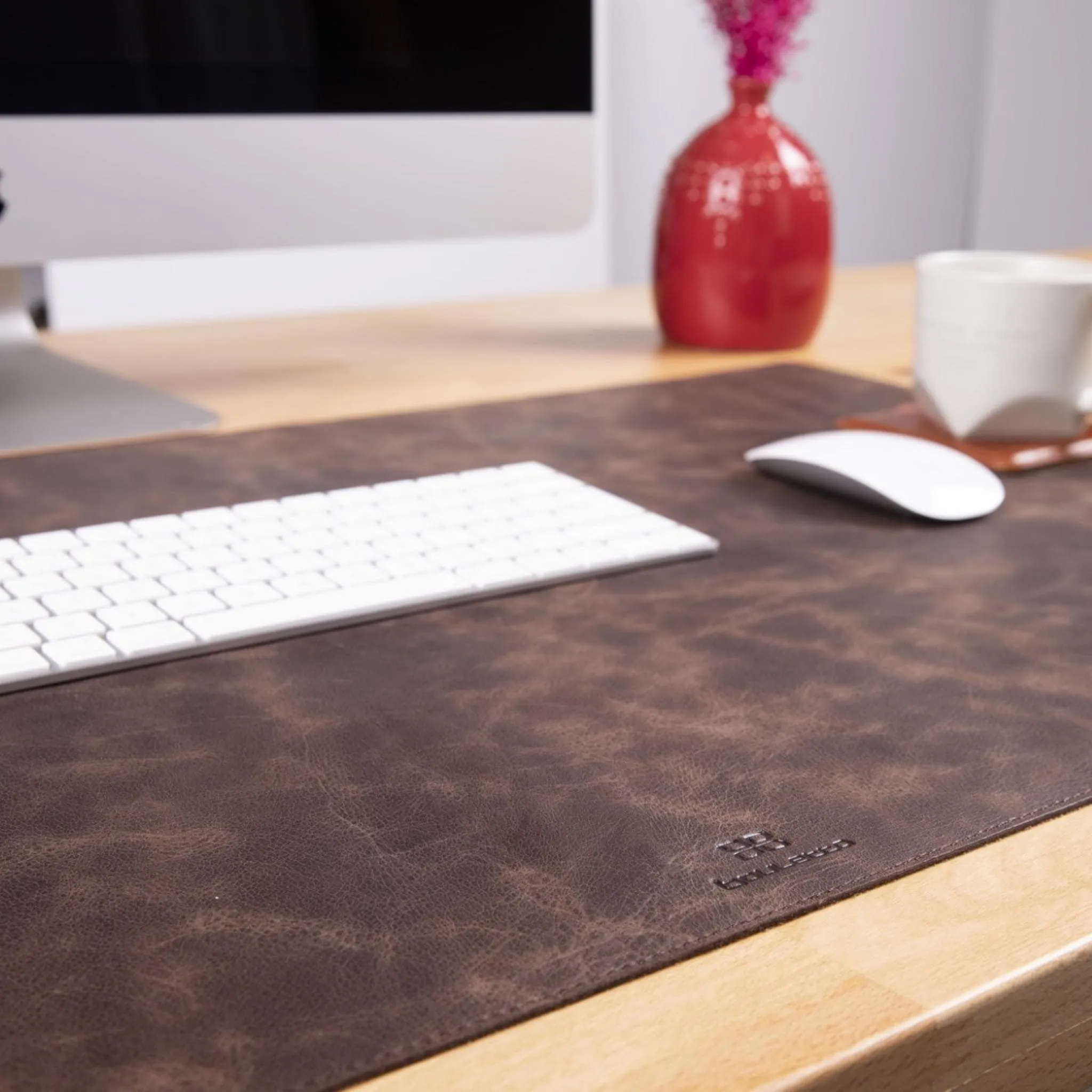 Customizable Full Grain Leather Deskmat, Desk Pad