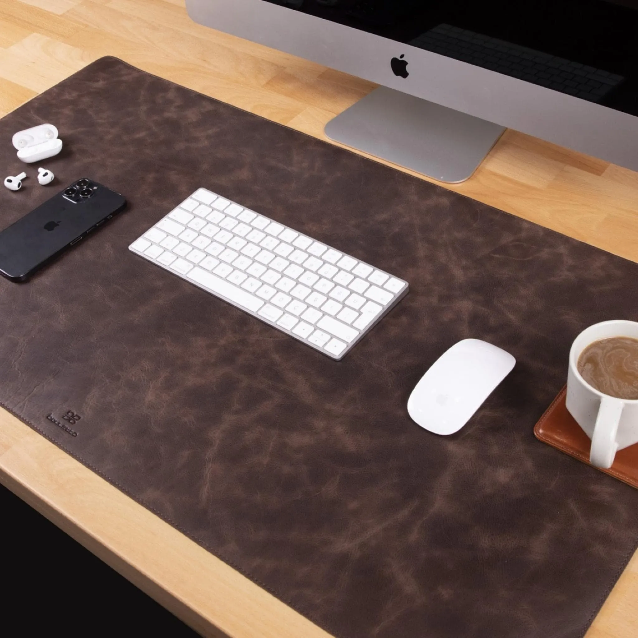 Customizable Full Grain Leather Deskmat, Desk Pad