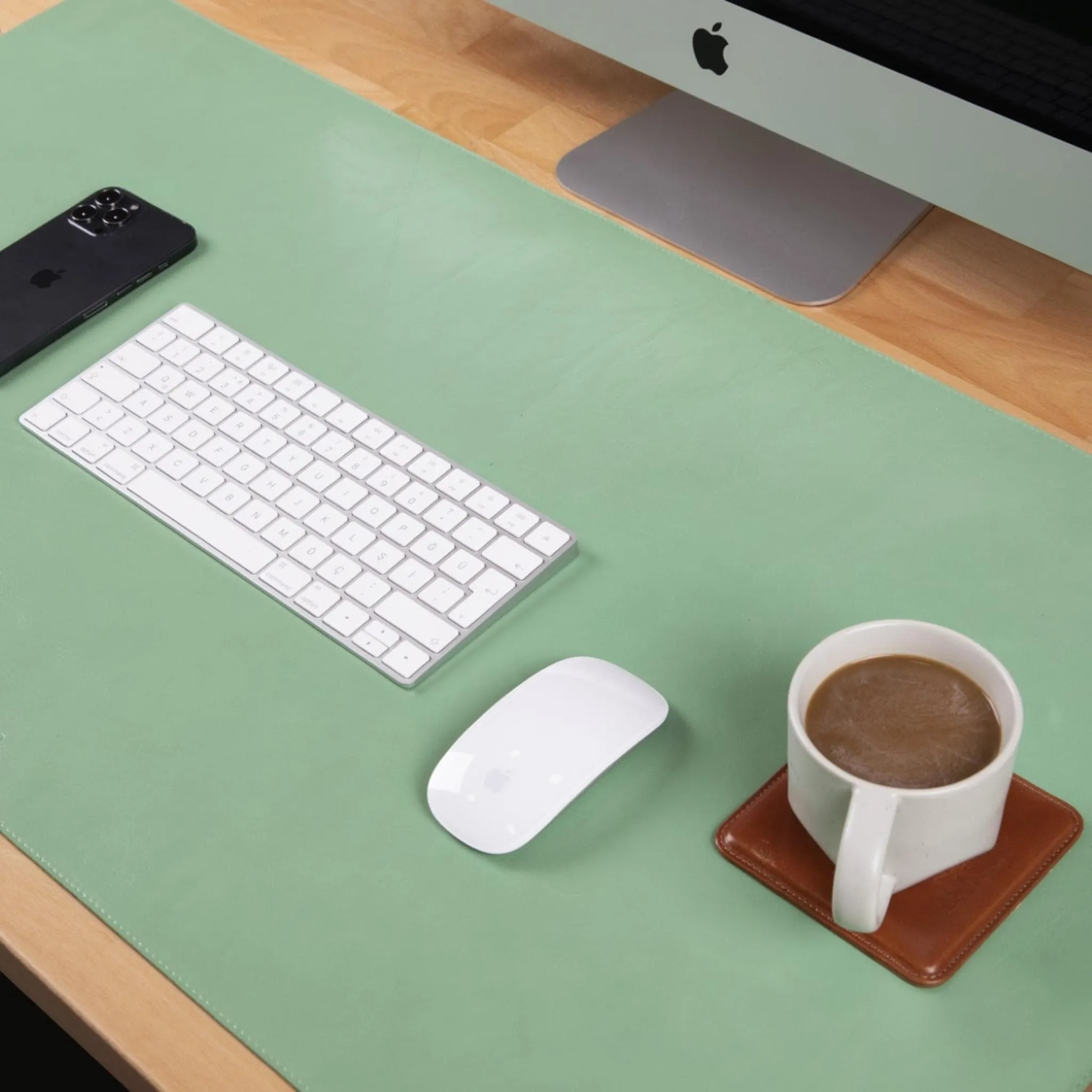 Customizable Full Grain Leather Deskmat, Desk Pad