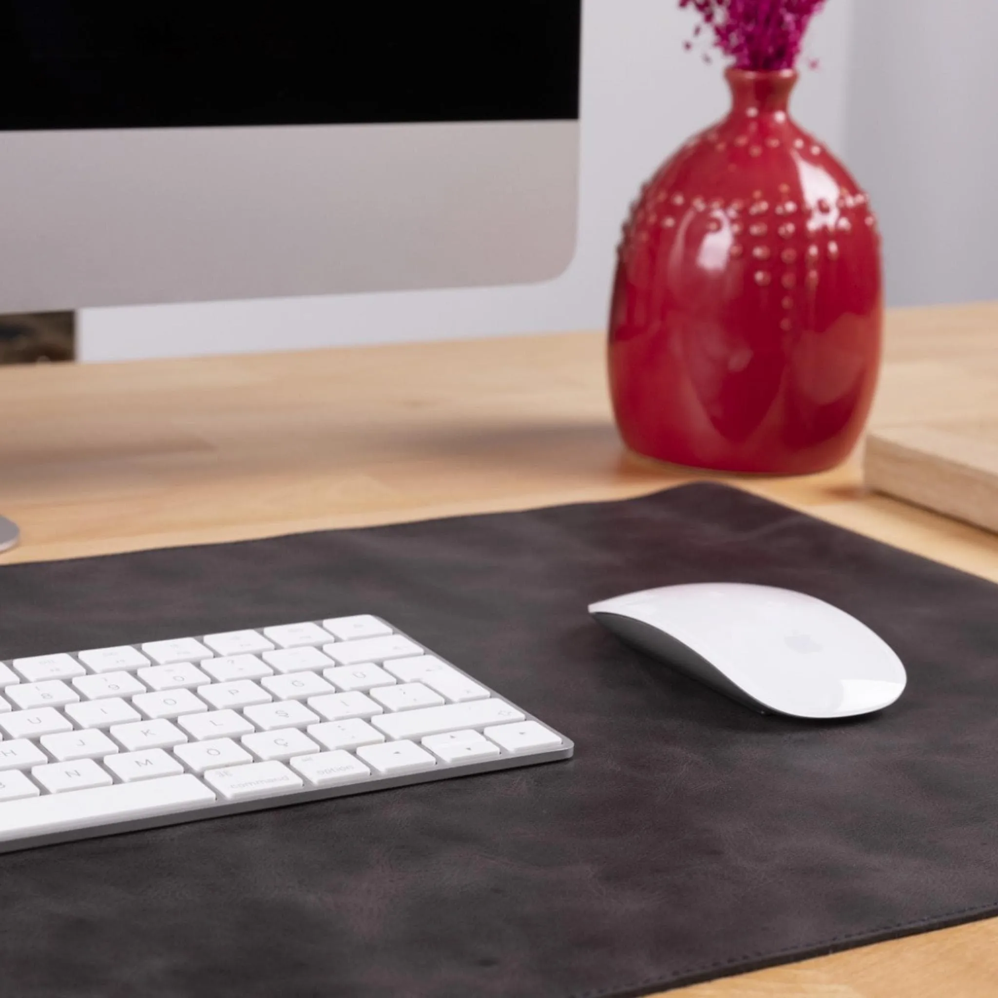 Customizable Full Grain Leather Deskmat, Desk Pad