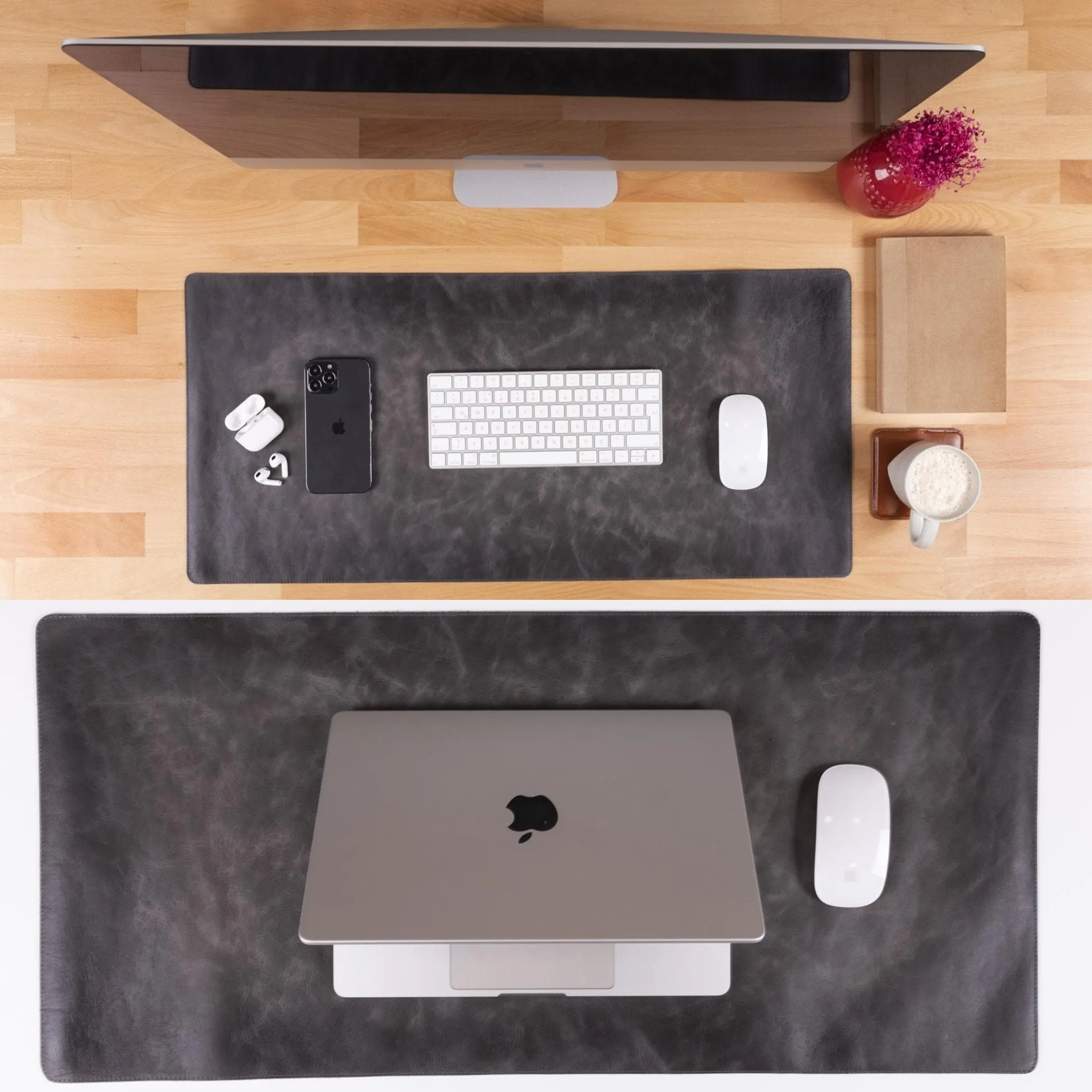 Customizable Full Grain Leather Deskmat, Desk Pad