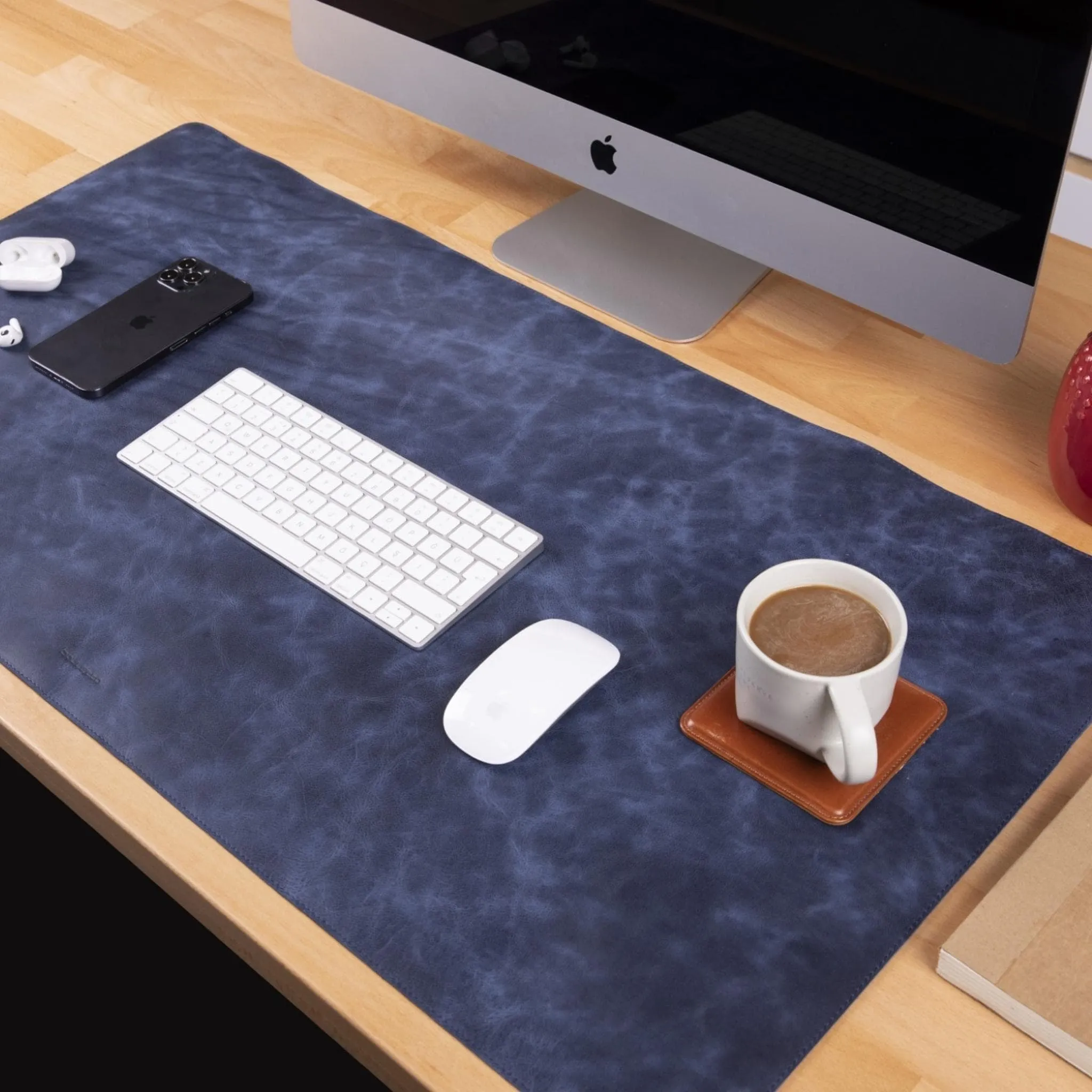 Customizable Full Grain Leather Deskmat, Desk Pad