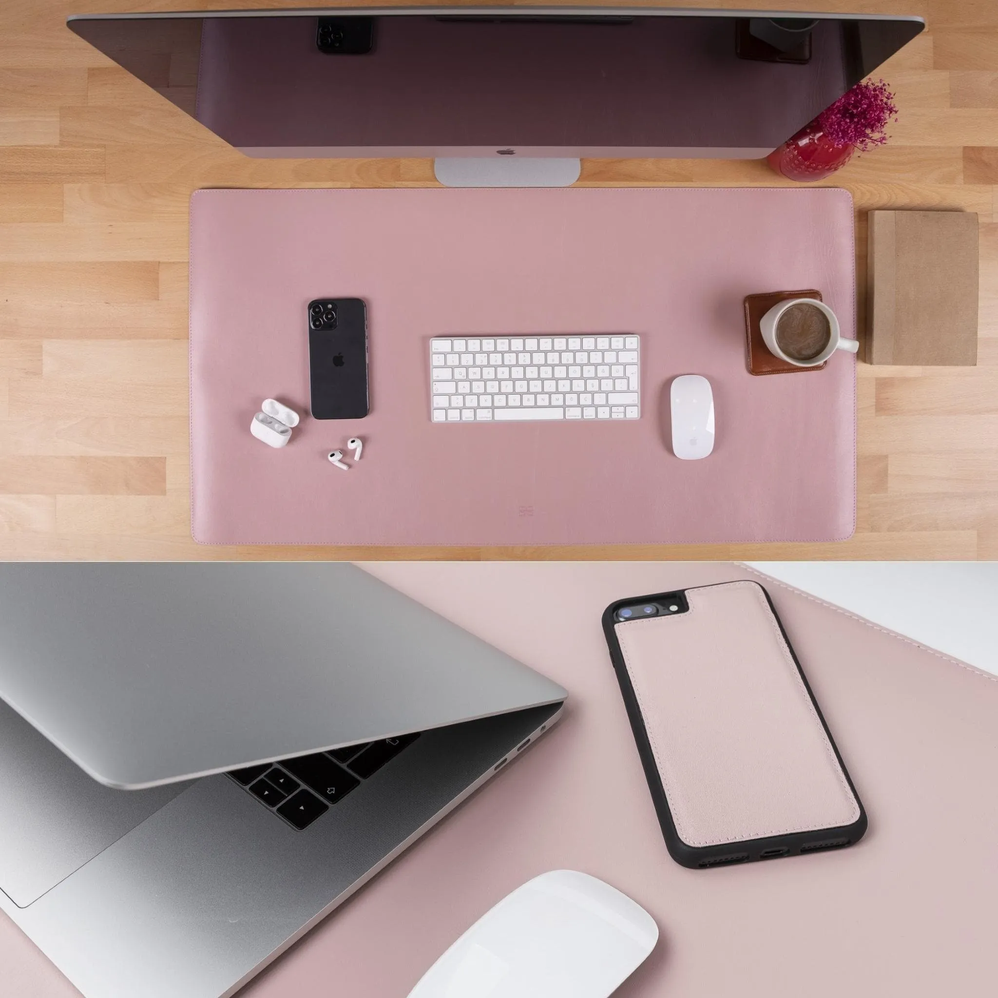 Customizable Full Grain Leather Deskmat, Desk Pad