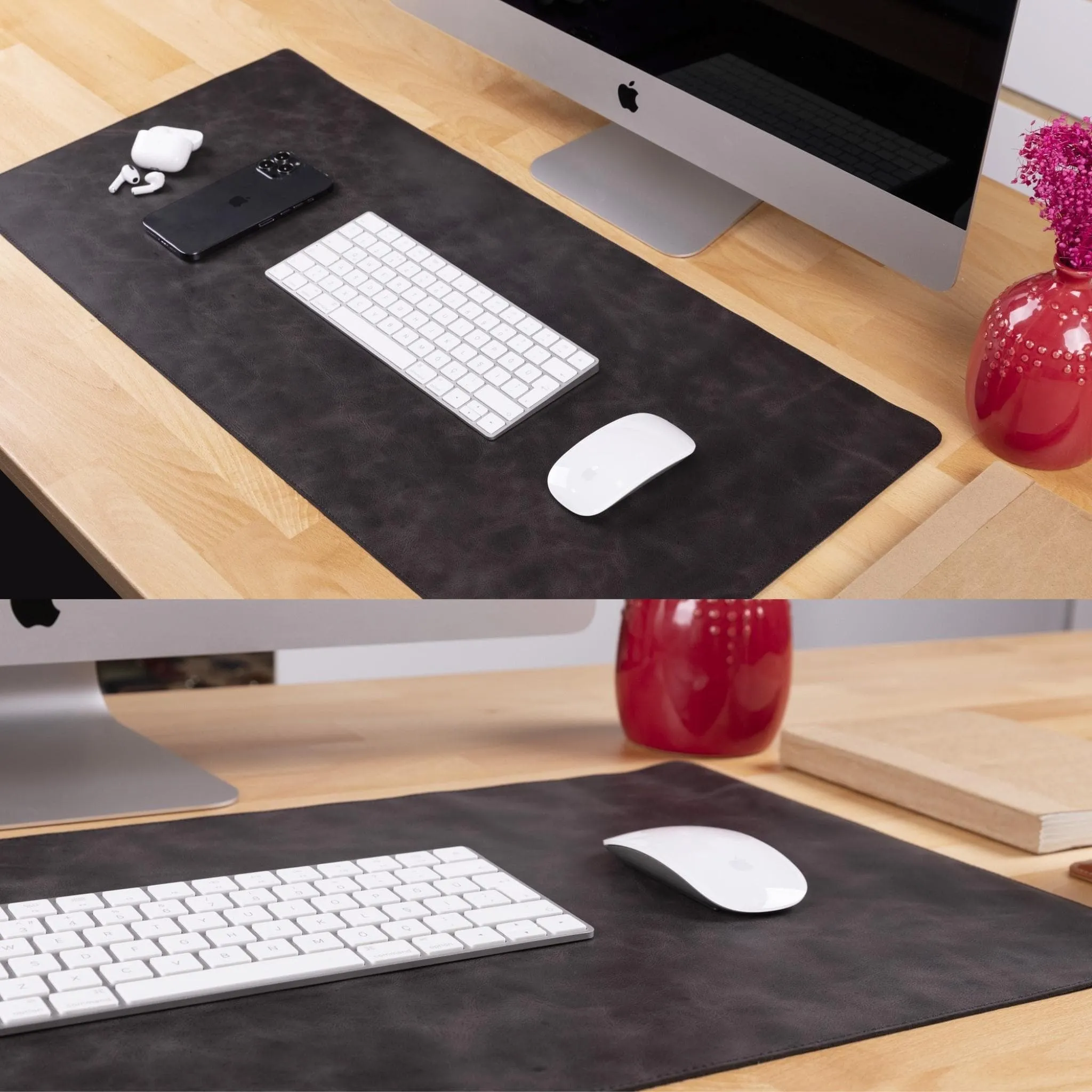 Customizable Full Grain Leather Deskmat, Desk Pad