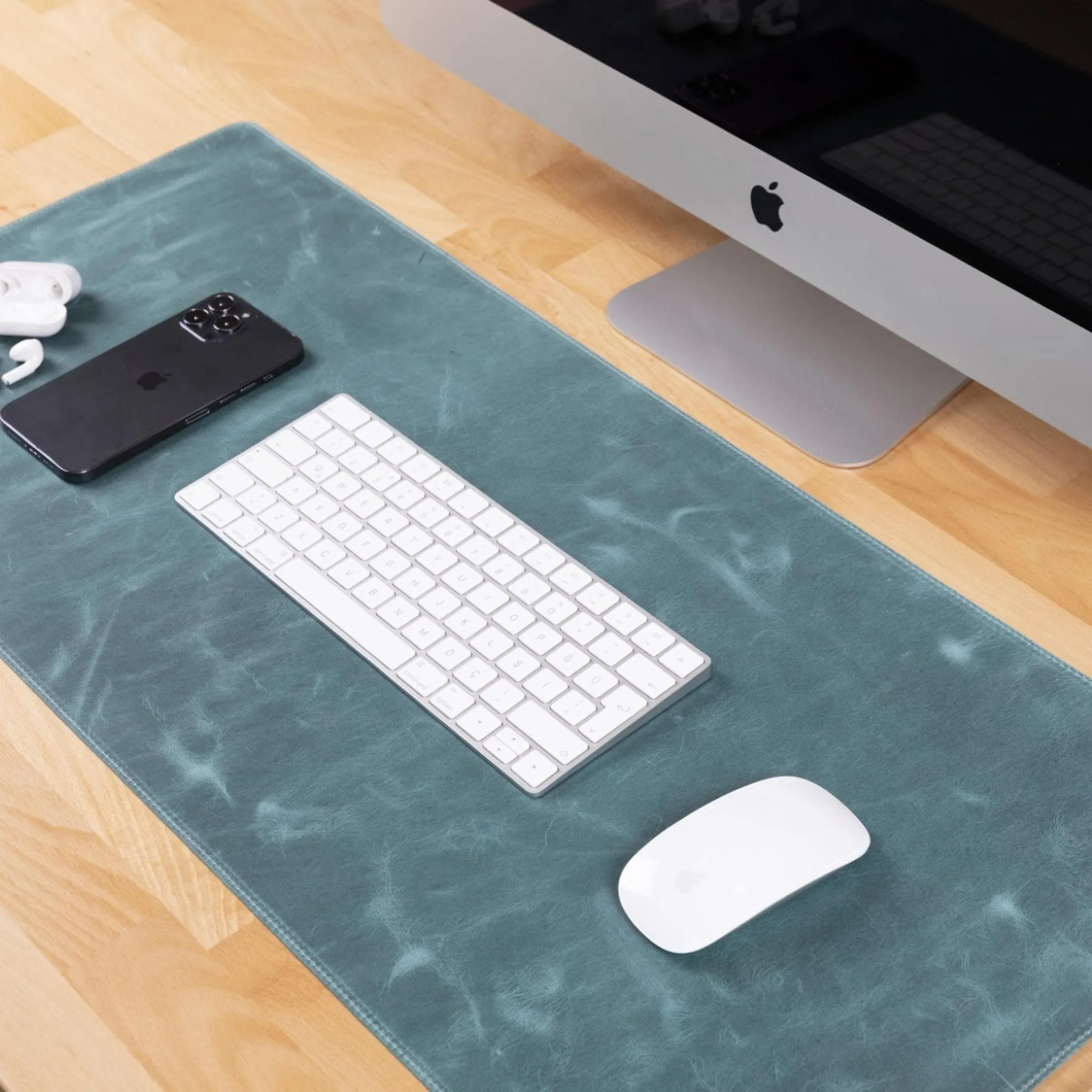 Customizable Full Grain Leather Deskmat, Desk Pad