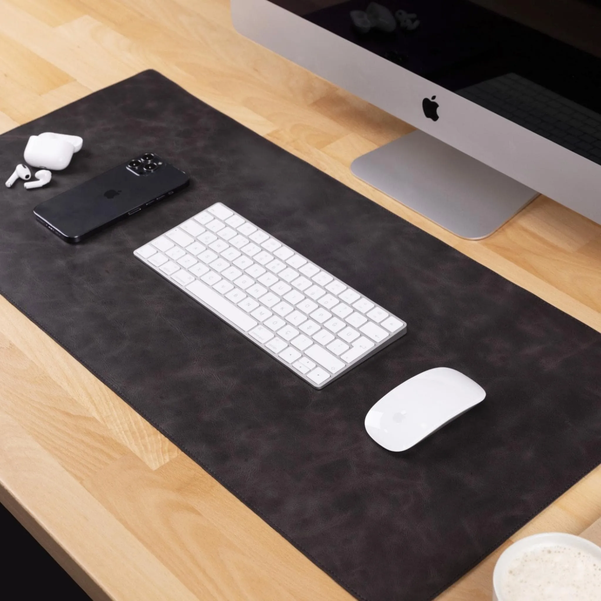 Customizable Full Grain Leather Deskmat, Desk Pad
