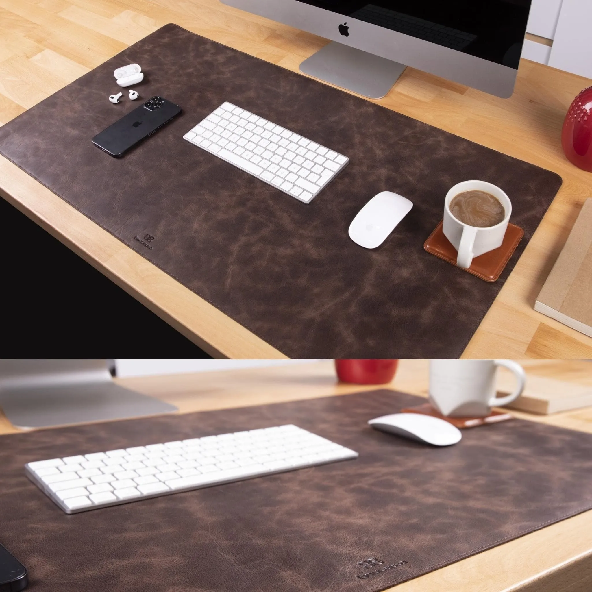 Customizable Full Grain Leather Deskmat, Desk Pad