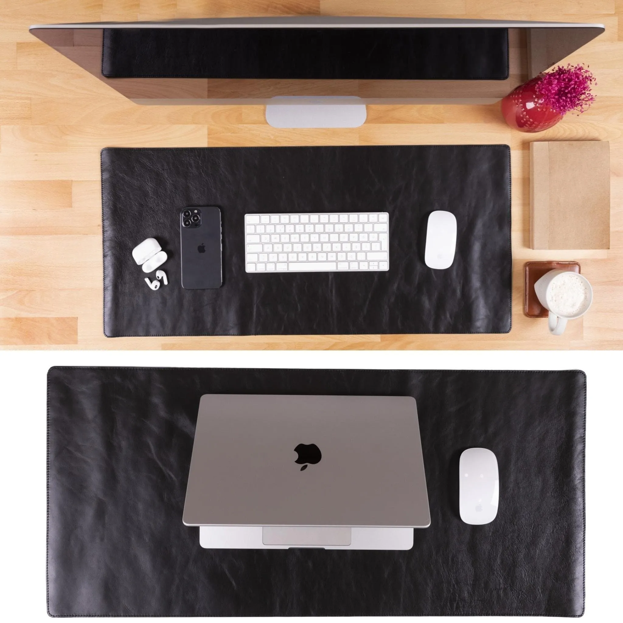 Customizable Full Grain Leather Deskmat, Desk Pad