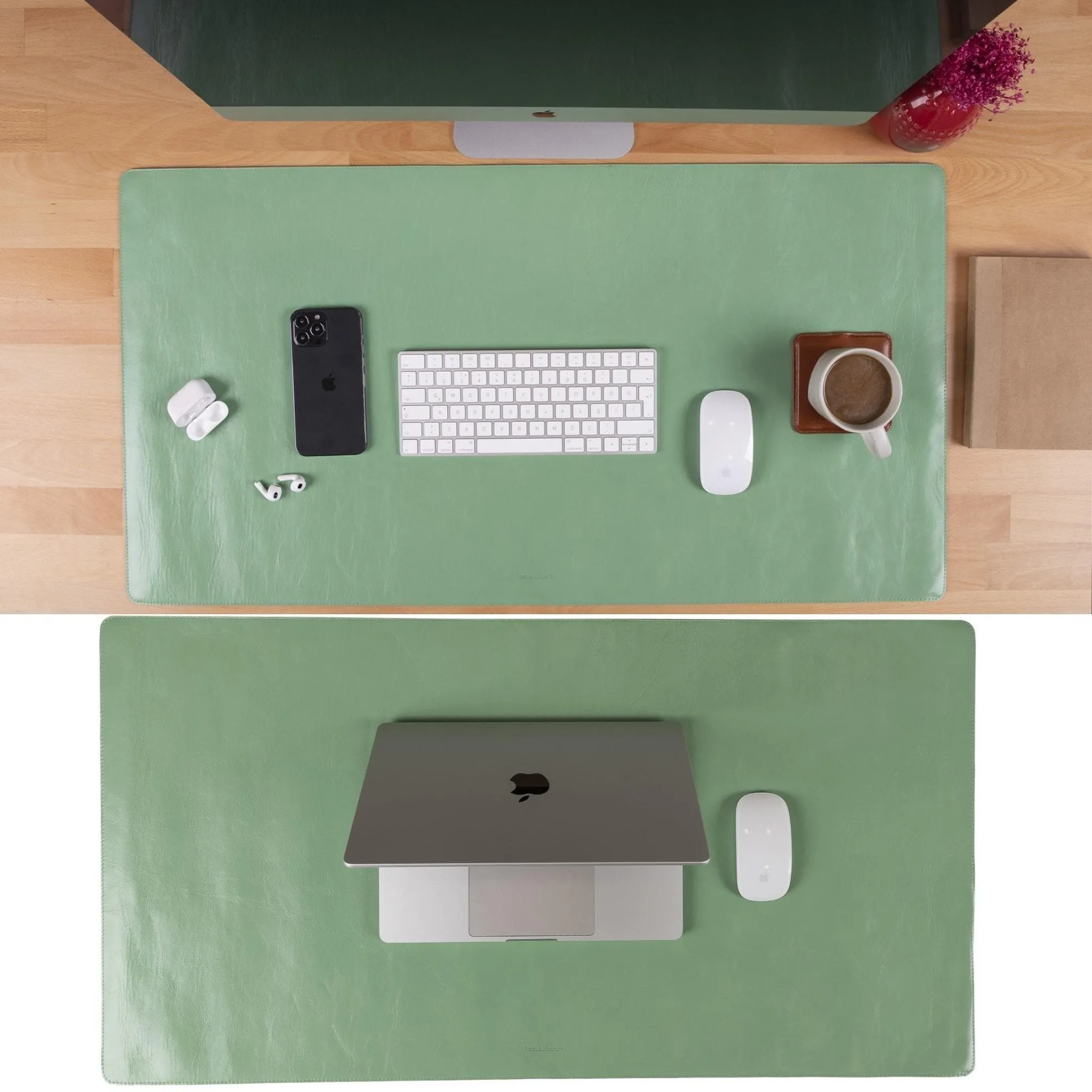 Customizable Full Grain Leather Deskmat, Desk Pad