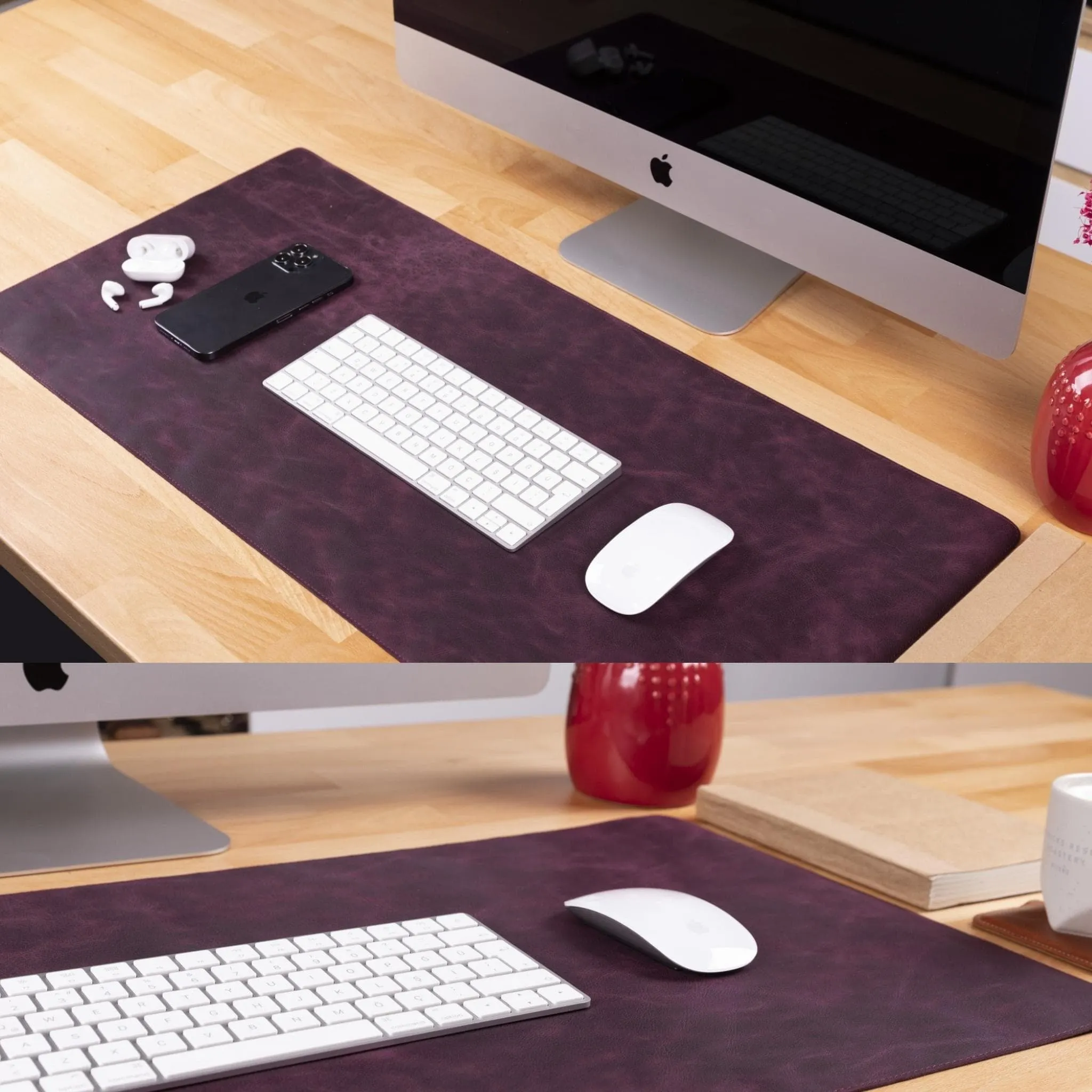 Customizable Full Grain Leather Deskmat, Desk Pad