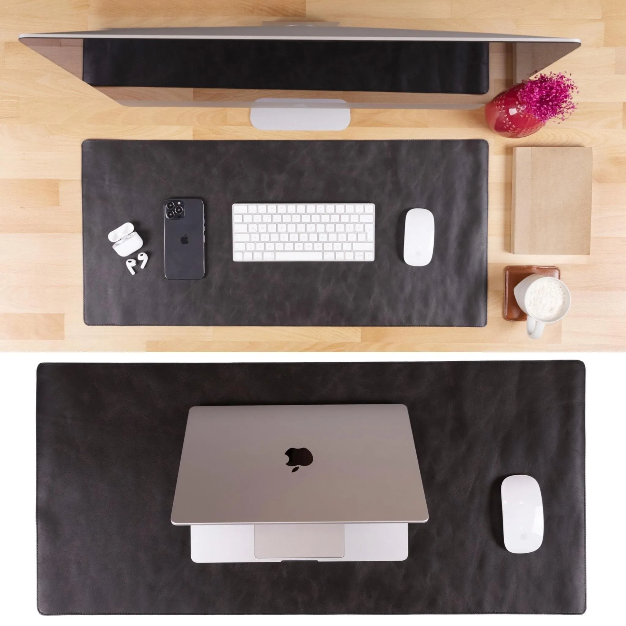 Customizable Full Grain Leather Deskmat, Desk Pad