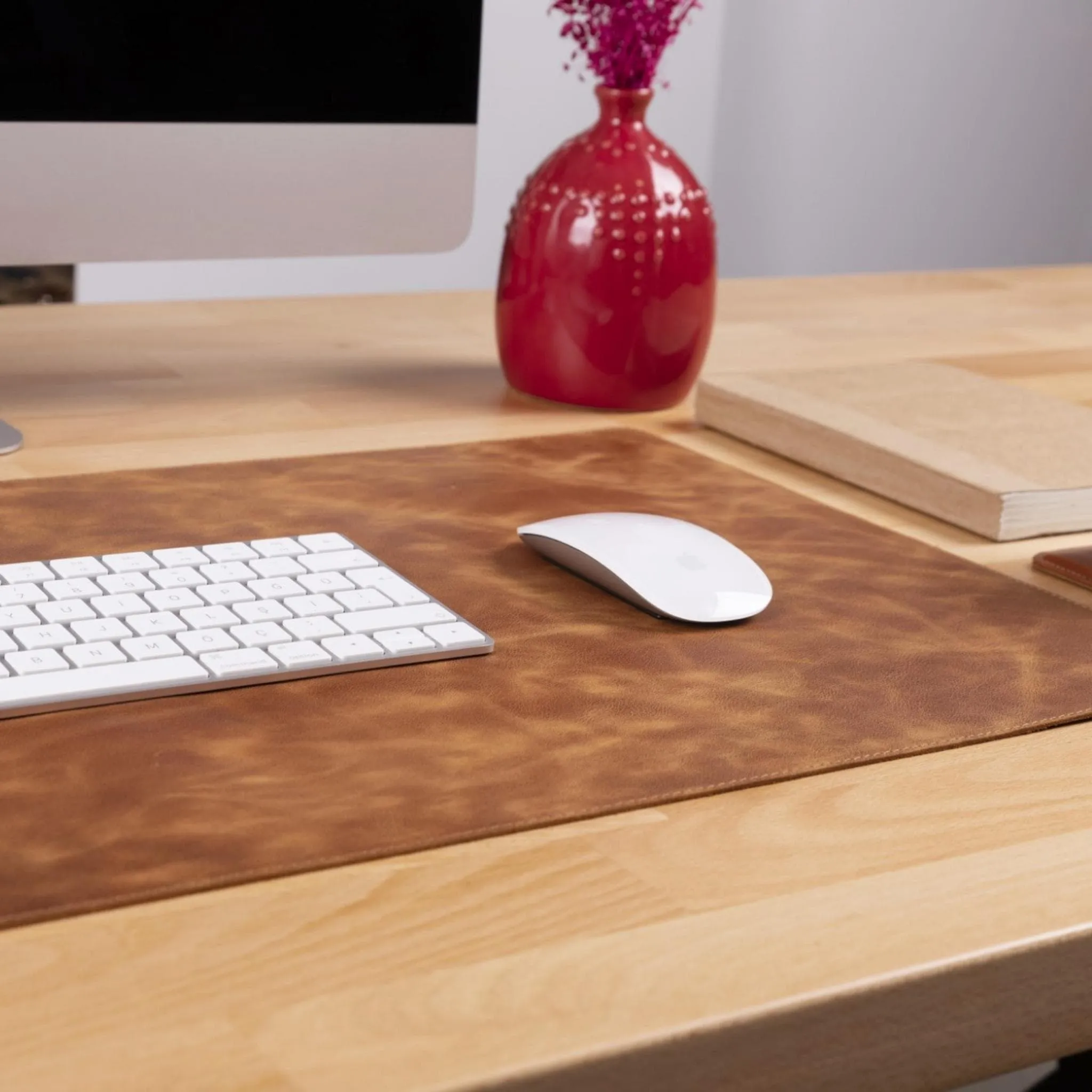 Customizable Full Grain Leather Deskmat, Desk Pad