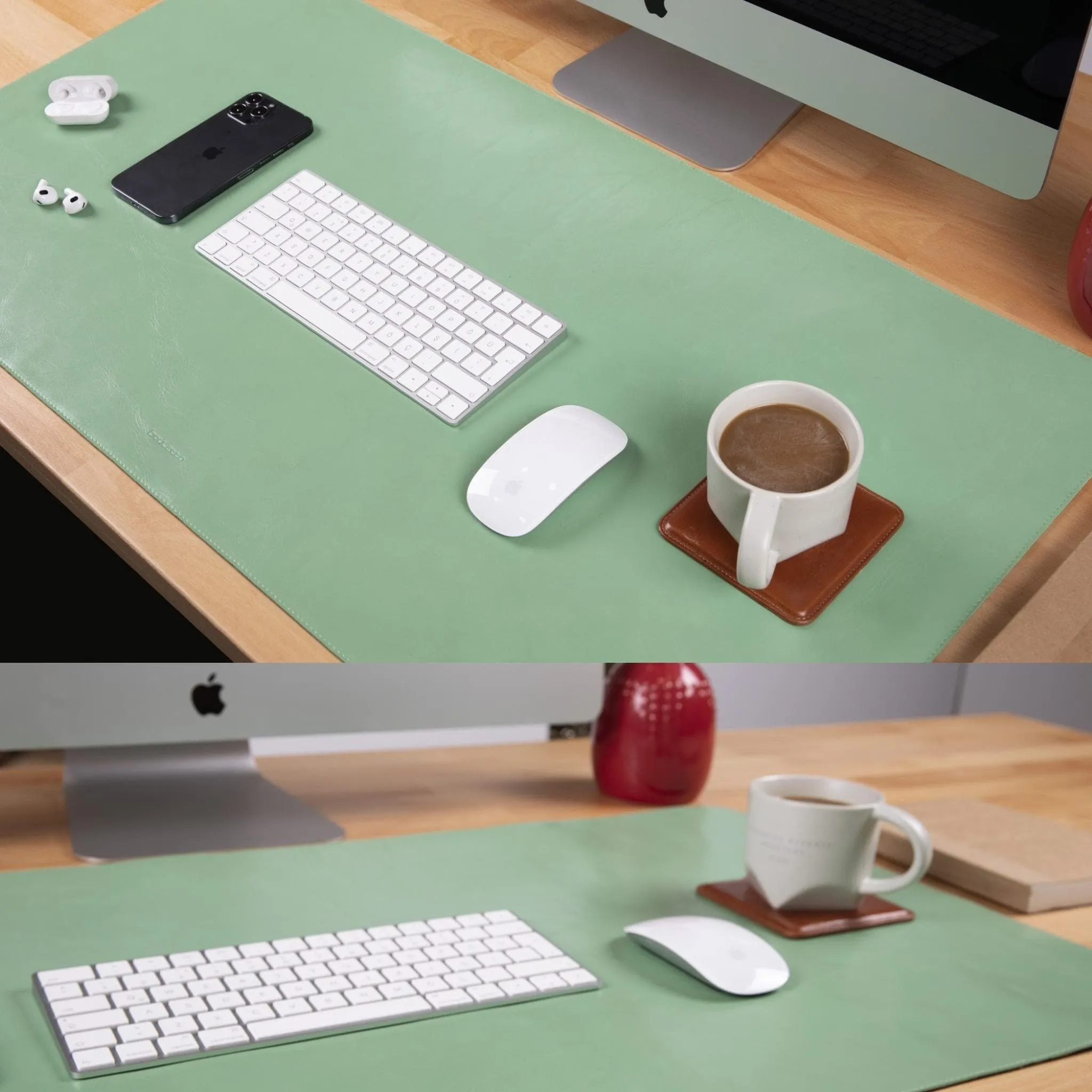 Customizable Full Grain Leather Deskmat, Desk Pad