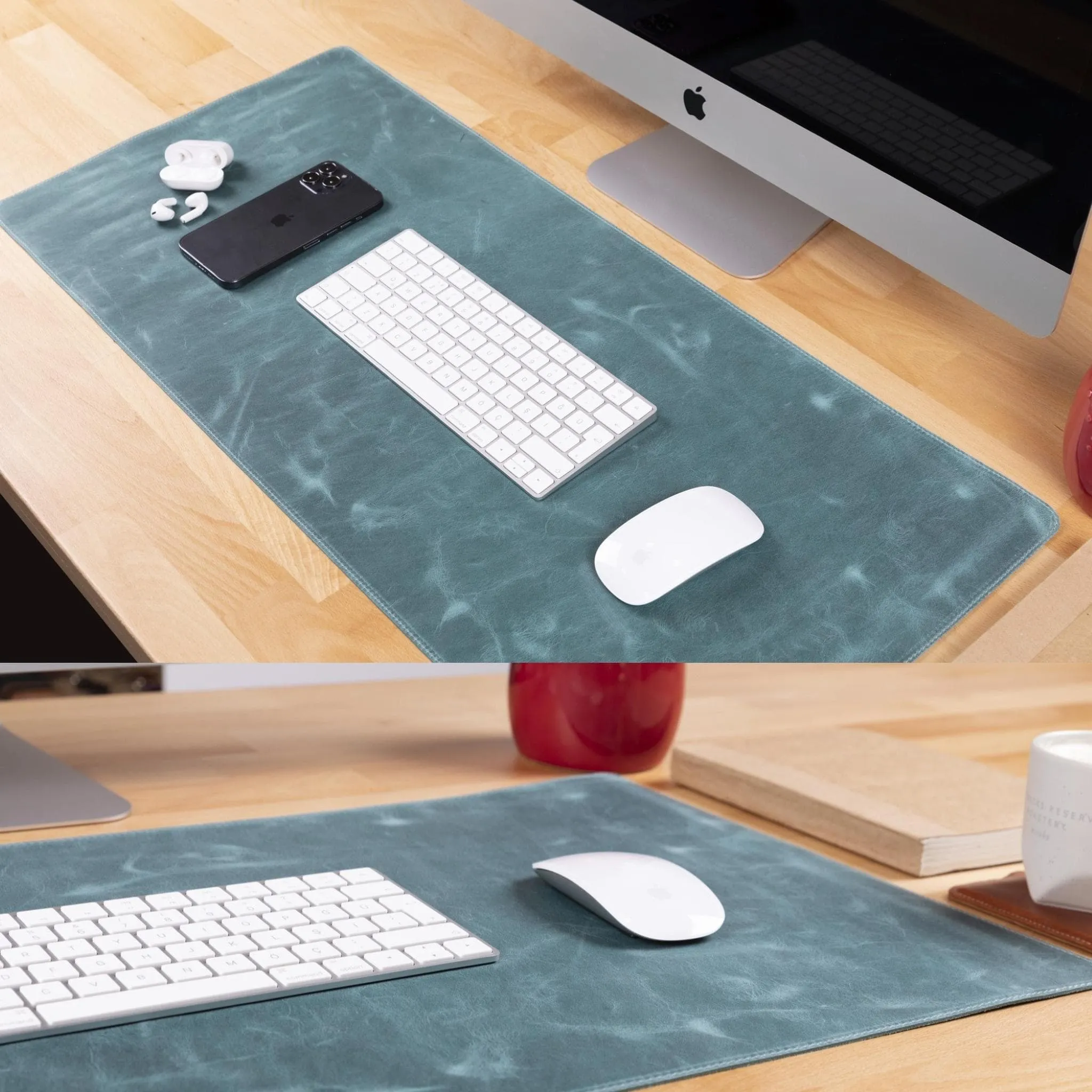 Customizable Full Grain Leather Deskmat, Desk Pad