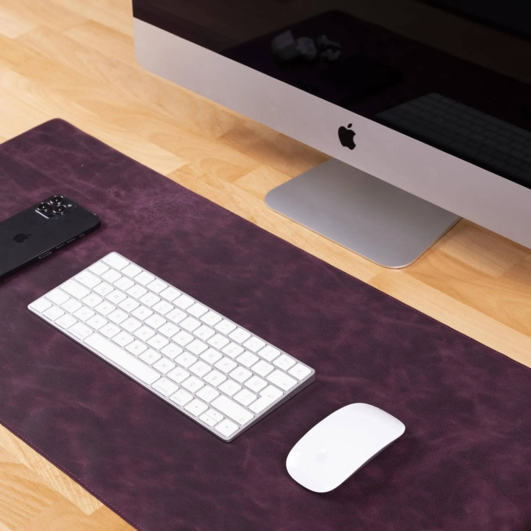 Customizable Full Grain Leather Deskmat, Desk Pad