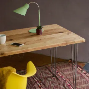 Desk on Hairpin Legs, Solid Authentic Reclaimed Wood  / RECLAIMED Collection