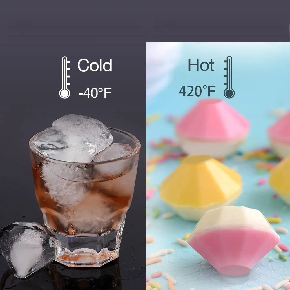 Diamond Flexible Silicone Ice Cube Mold Tray