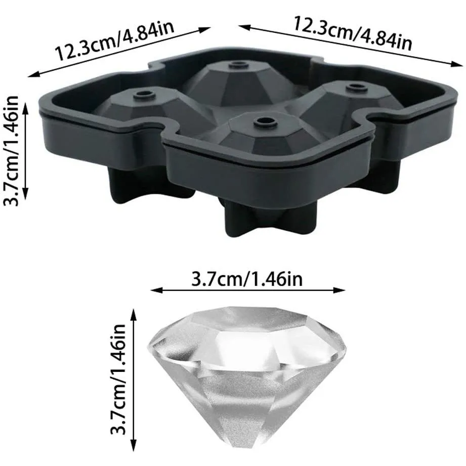Diamond Flexible Silicone Ice Cube Mold Tray