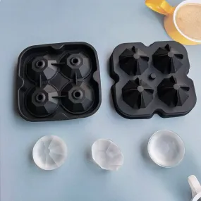 Diamond Ice Mold - 4 Hole Flexible Silicone Ice Mold Tray
