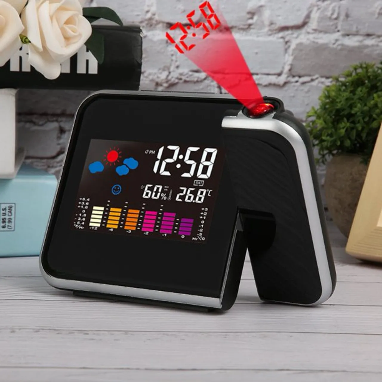 Digital Weather Lcd Projector Clock
